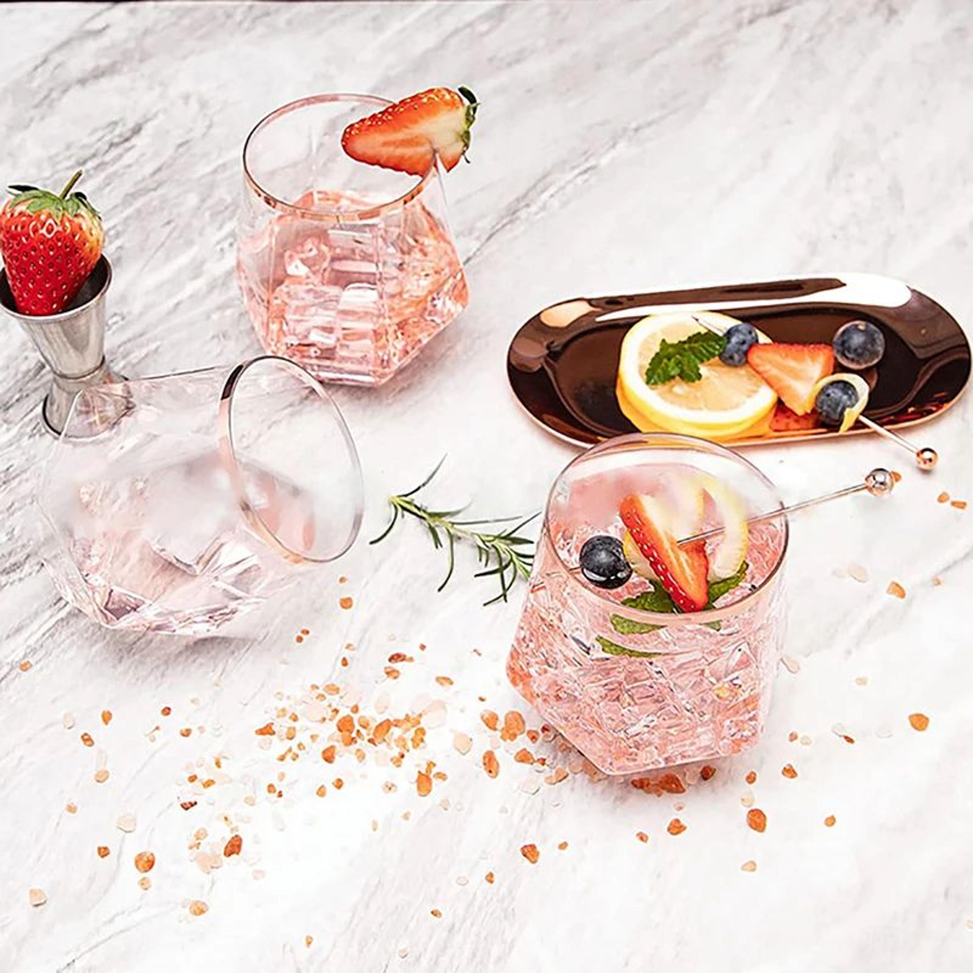 Gold Rimmed Hexagonal Whiskey Glass 2