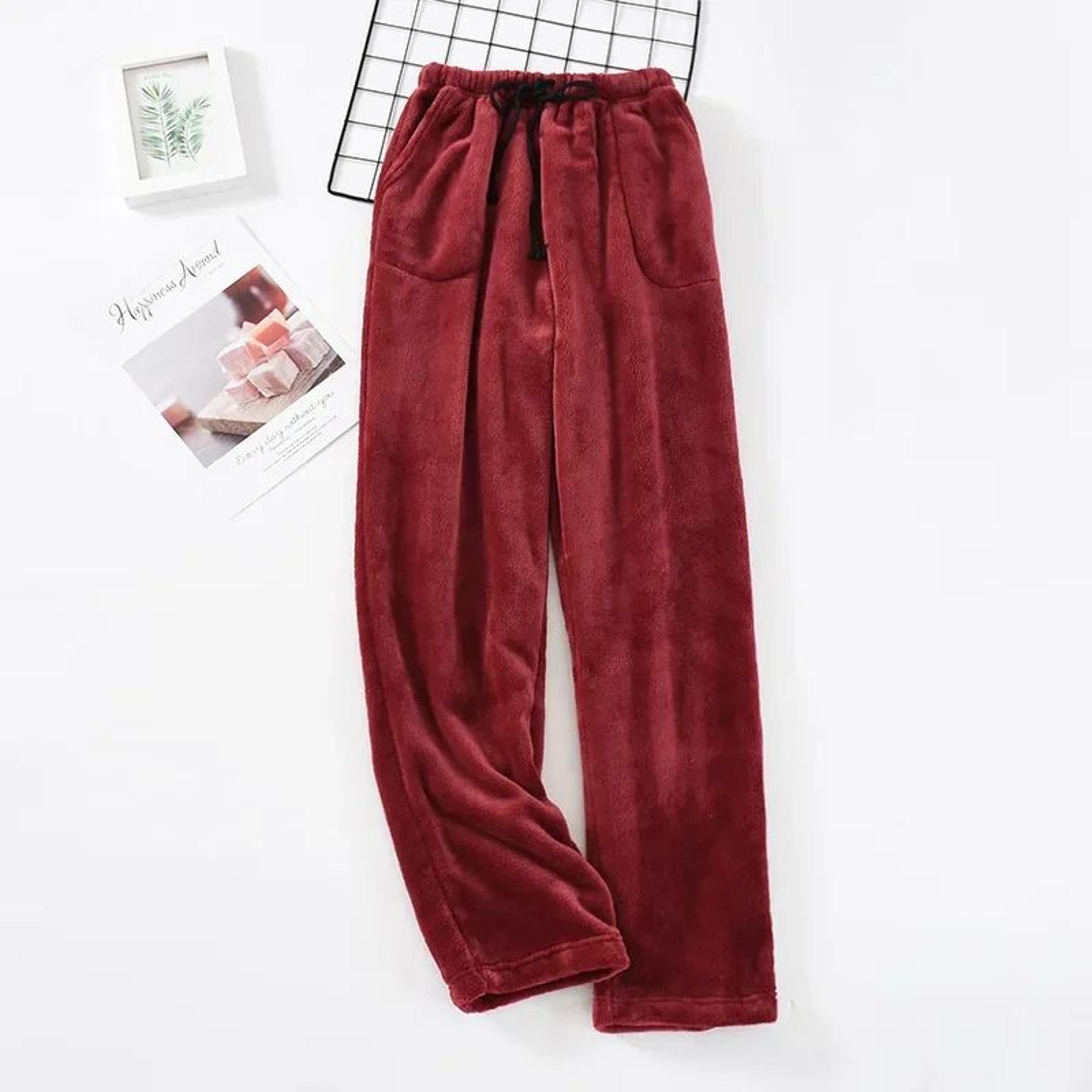 Mens Thick Coral Fleece Pajama Pants 9
