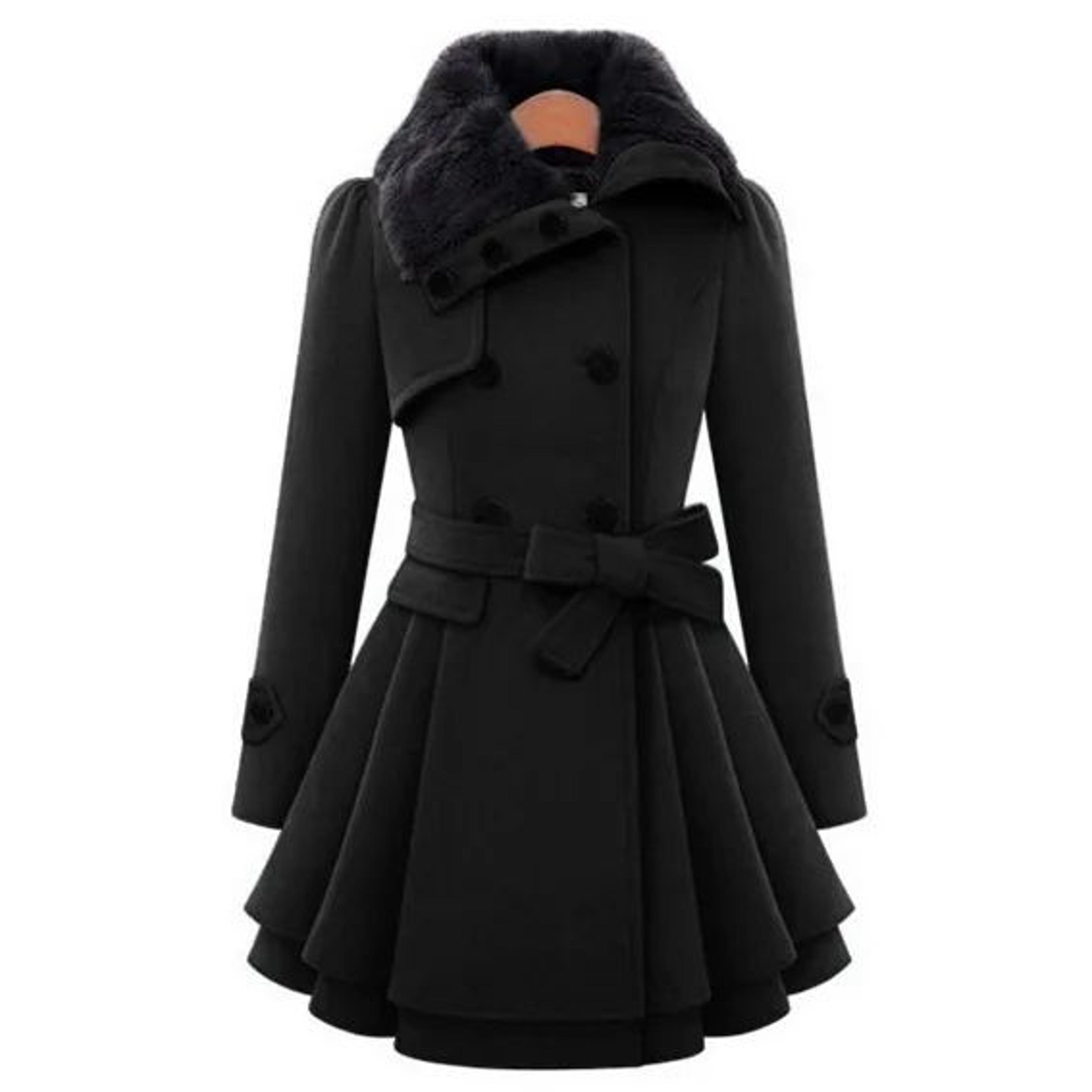 Womens Elegant Long DoubleBreasted Winter Coat 6