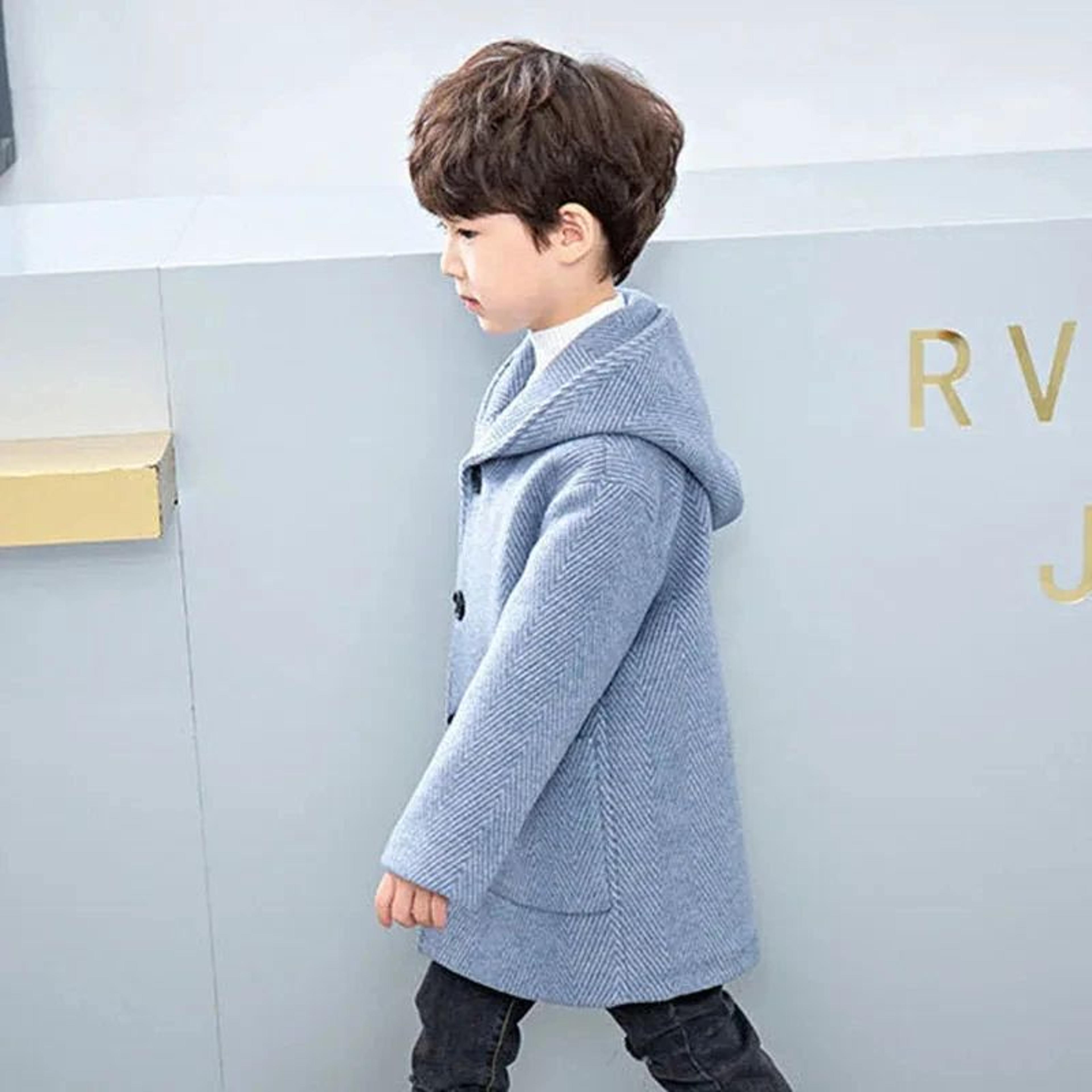 Boys Stylish MidLength Woolen Winter Coat 4