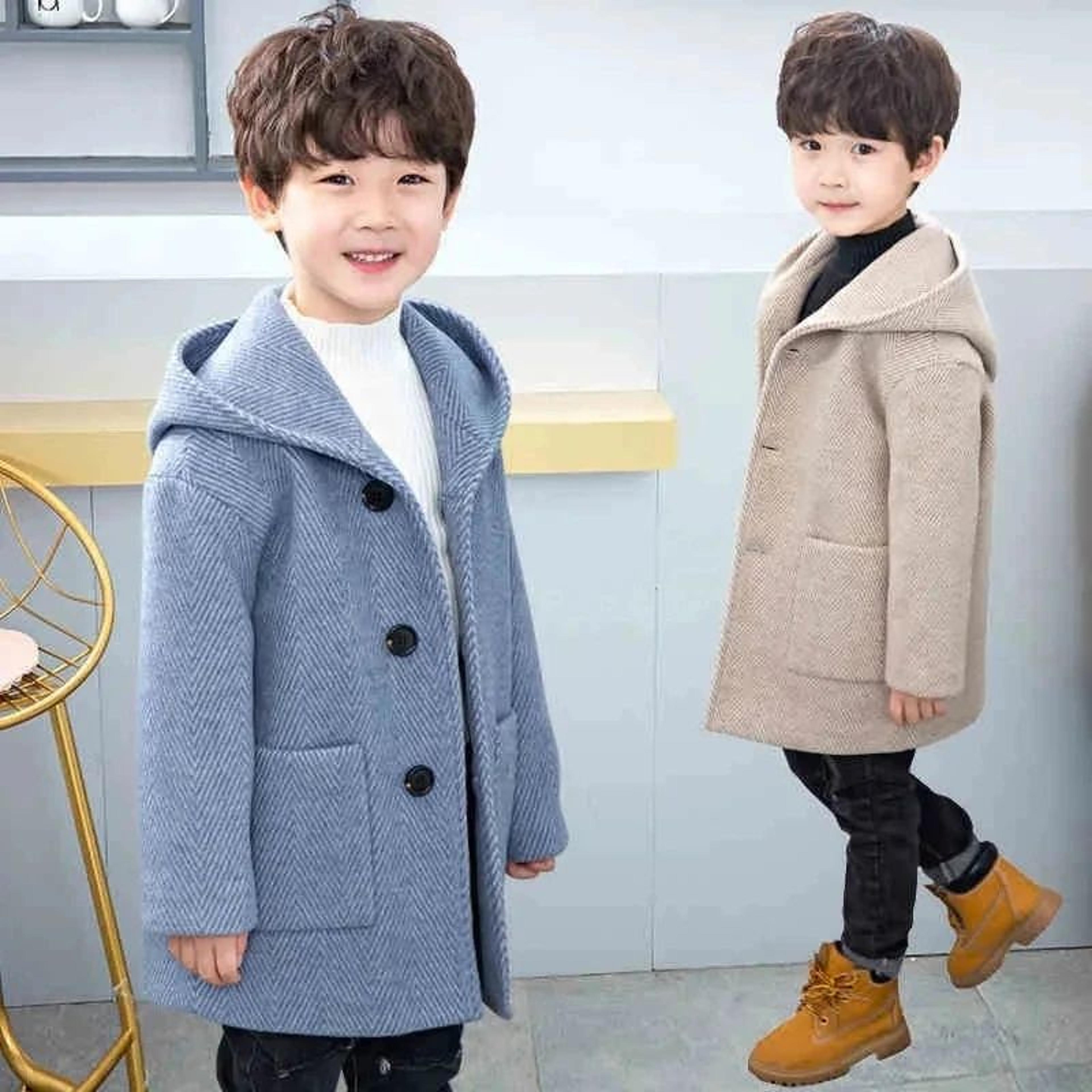 Boys Stylish MidLength Woolen Winter Coat 0