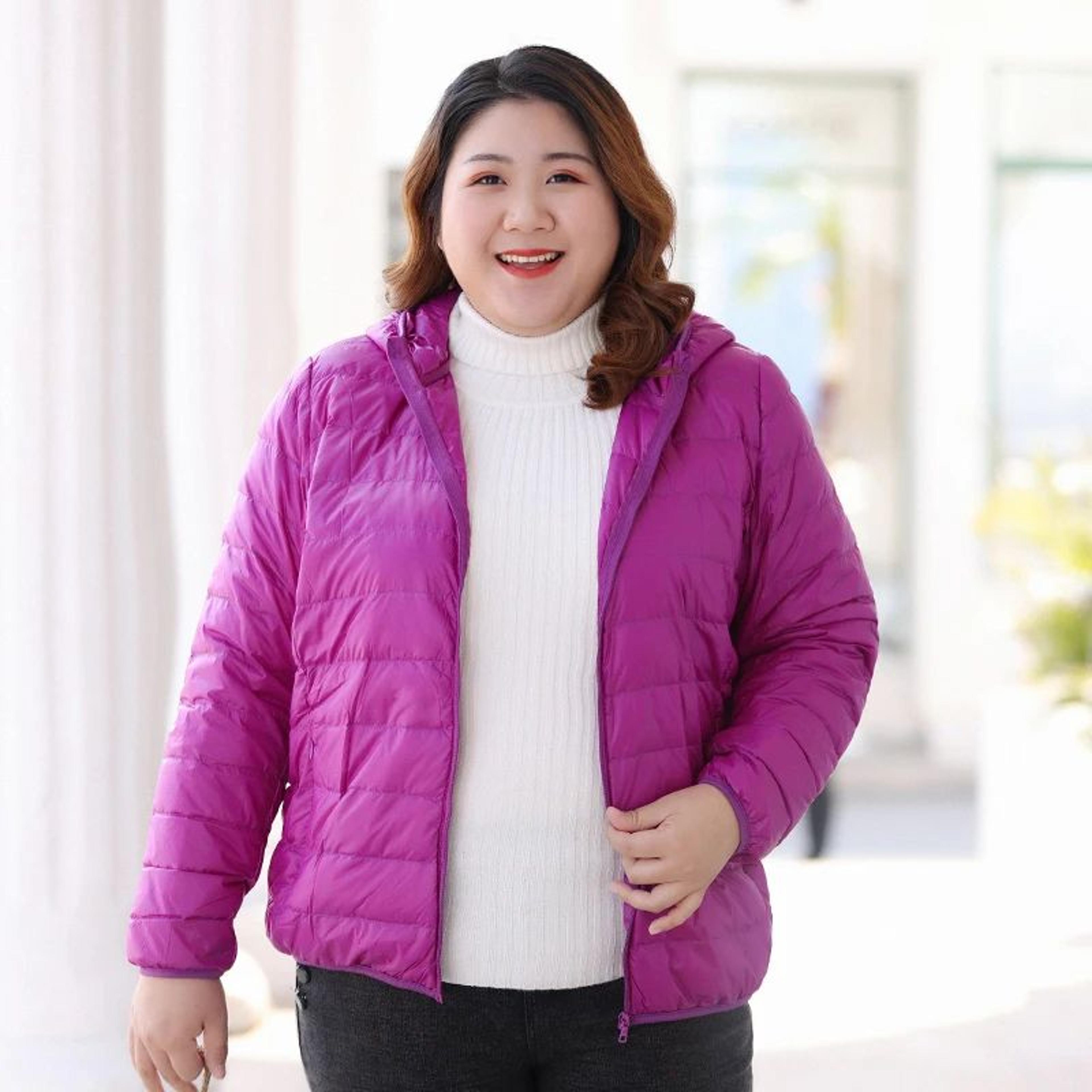 Womens Plus Size Lightweight Hooded Puffer Jacket 1