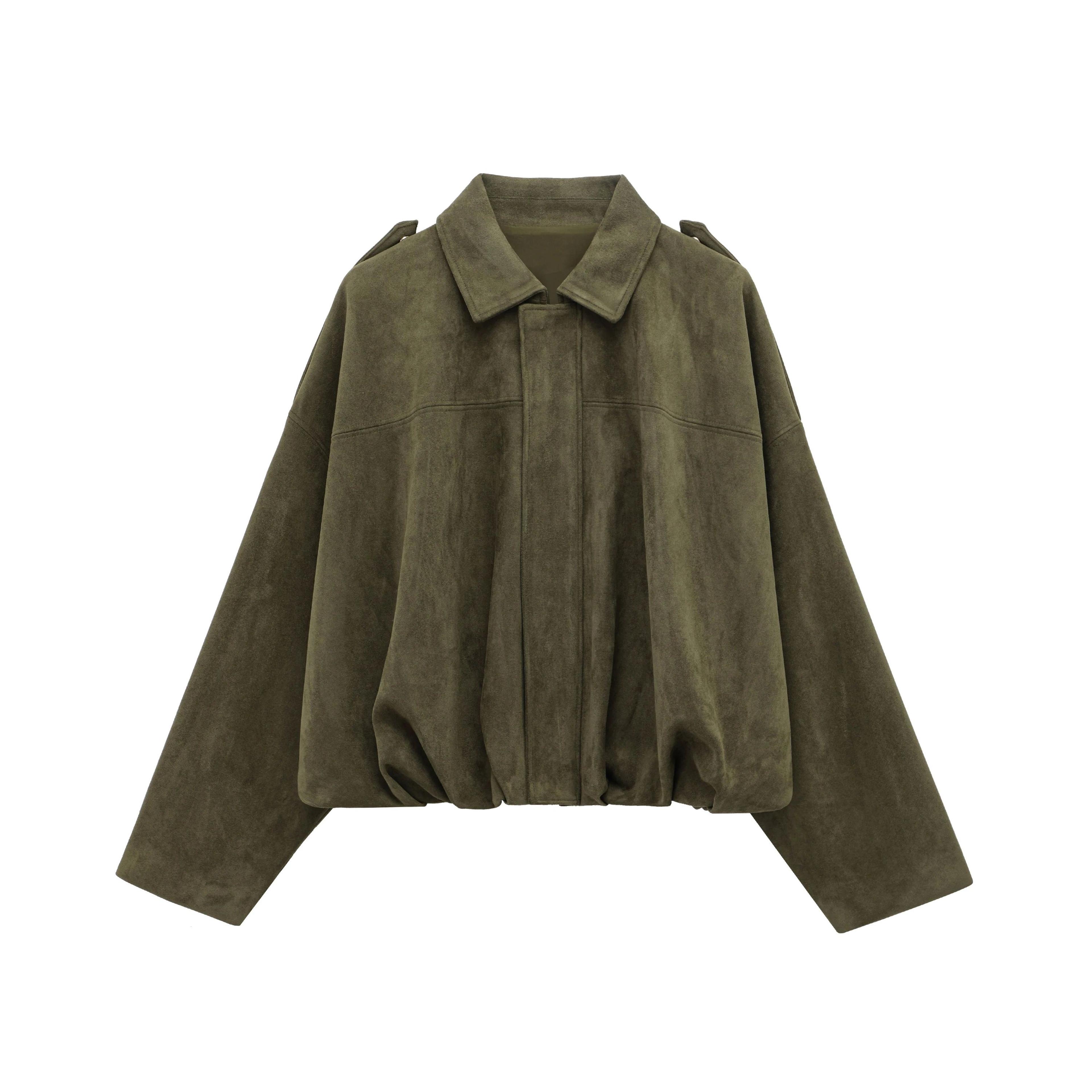 Womens Elegant Vintage Lapel Zipper Jacket 6