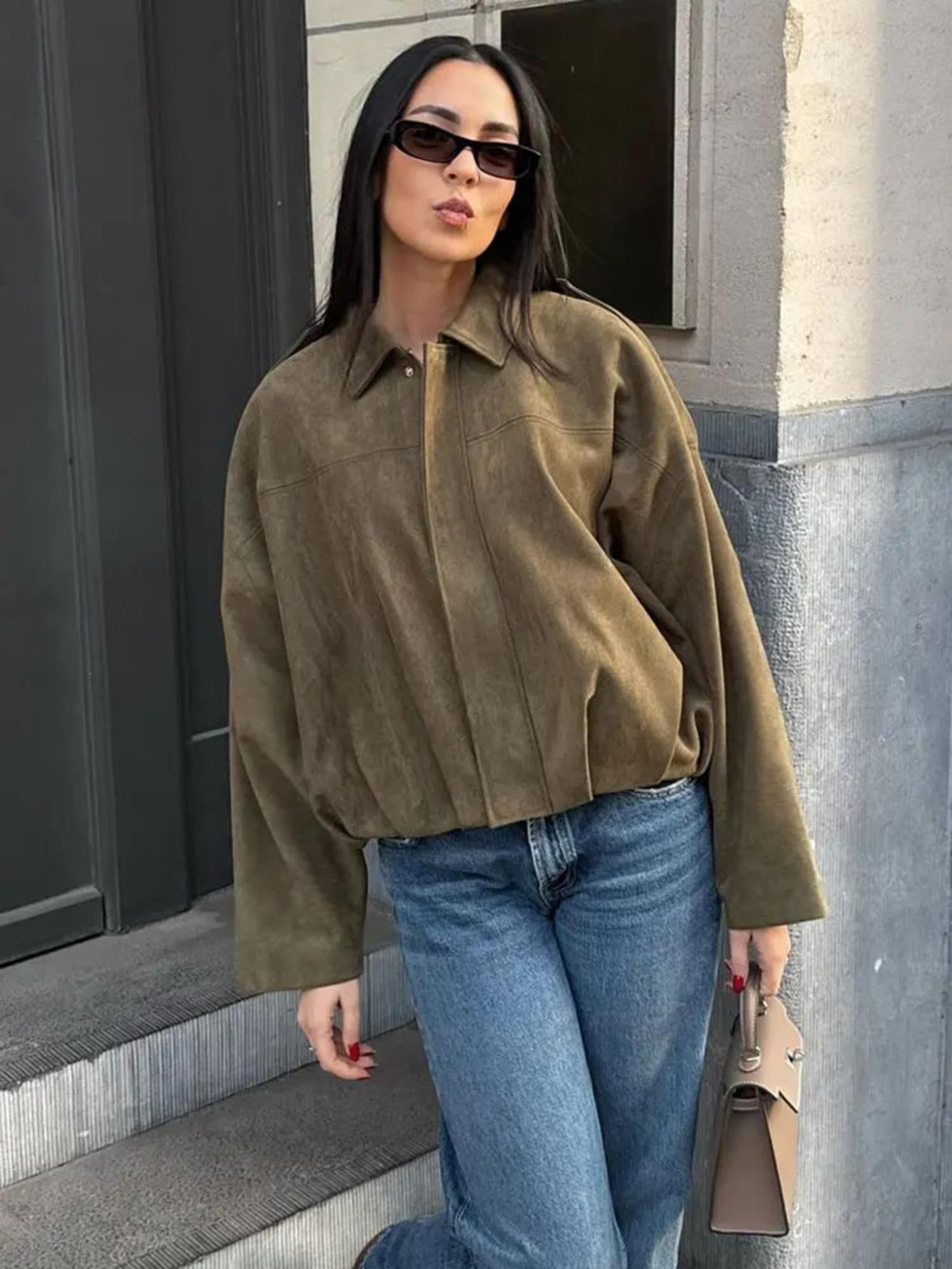 Womens Elegant Vintage Lapel Zipper Jacket 3
