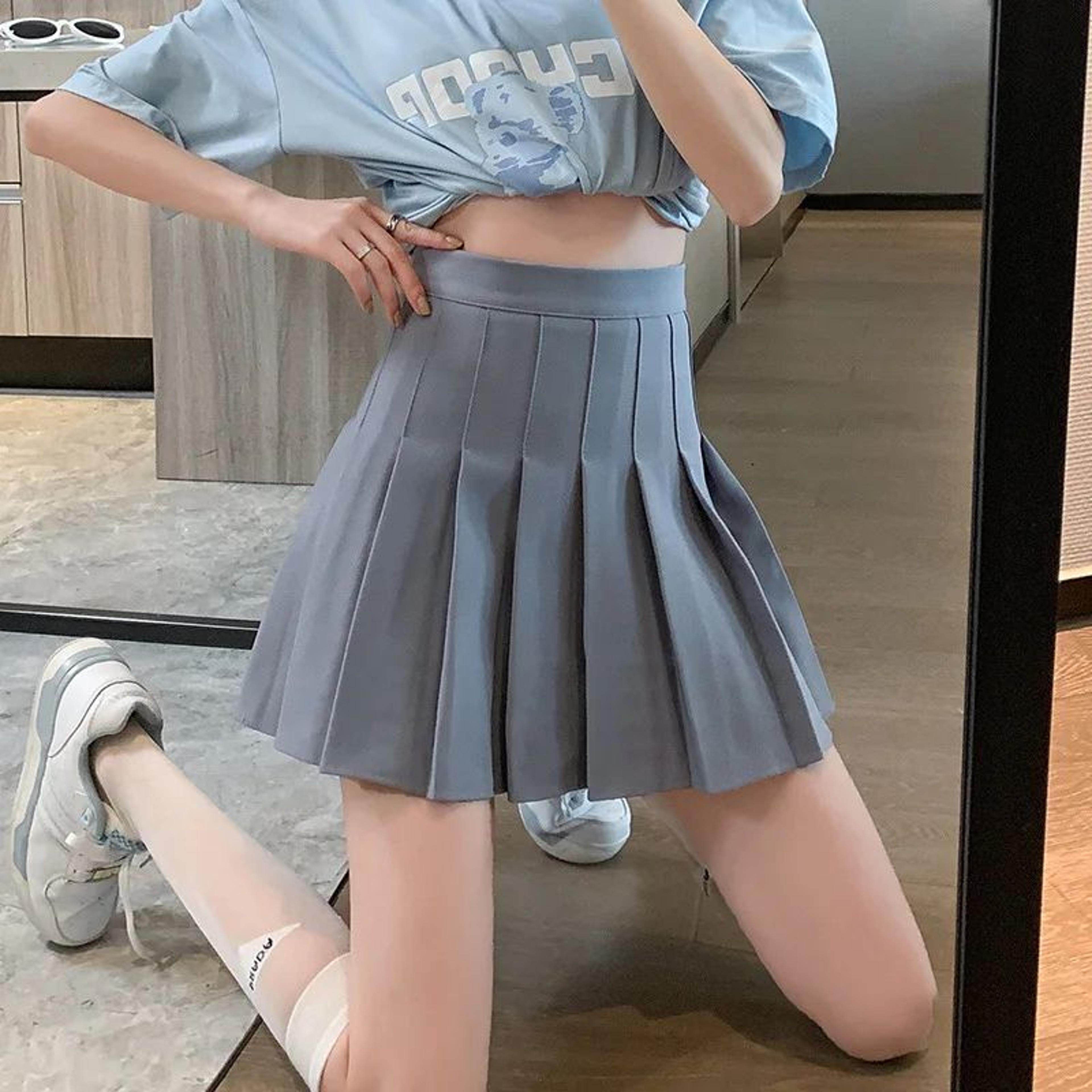 Womens High Waist Pleated A Line Mini Skirt 8