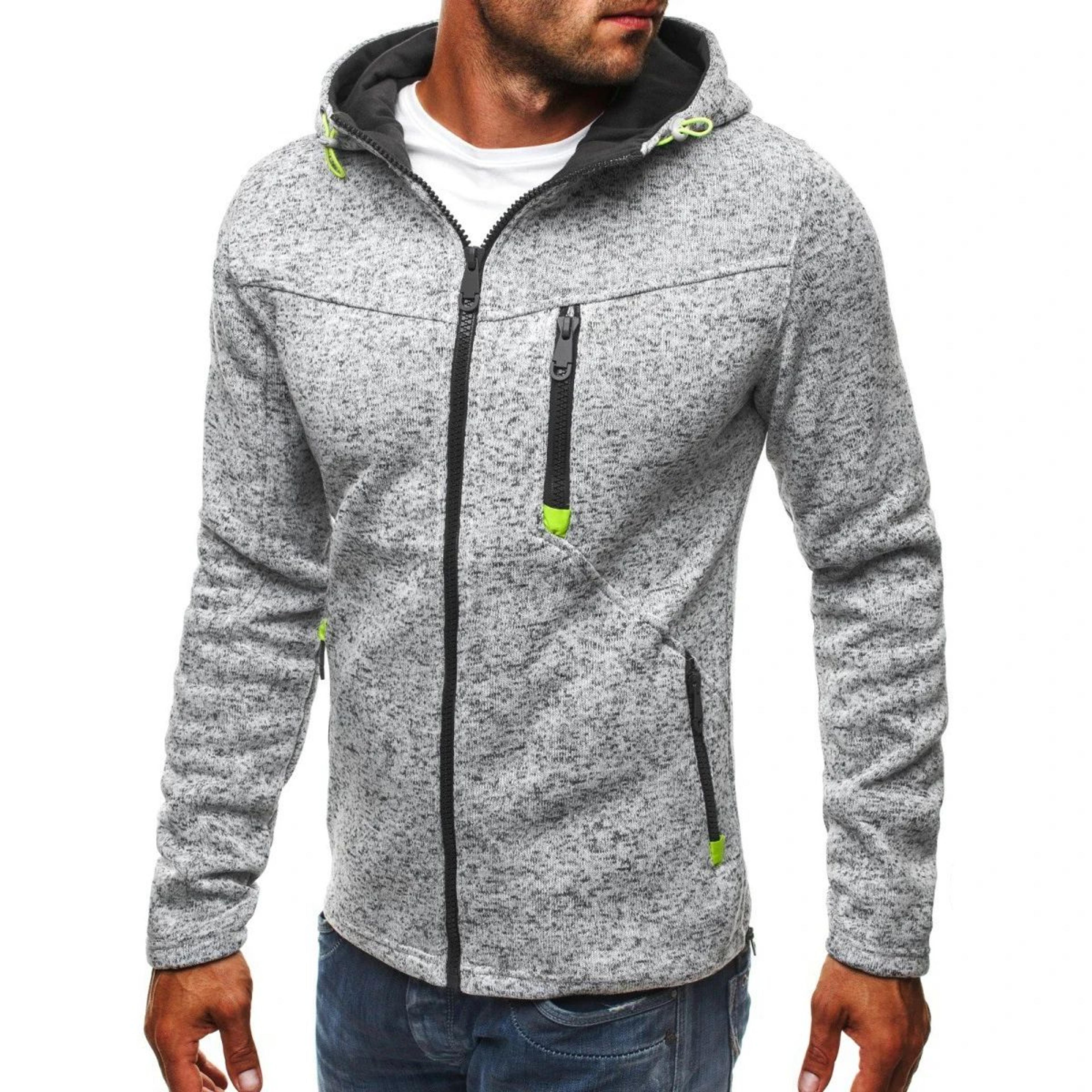 Mens Jacquard Fleece Pullover Hoodie 1
