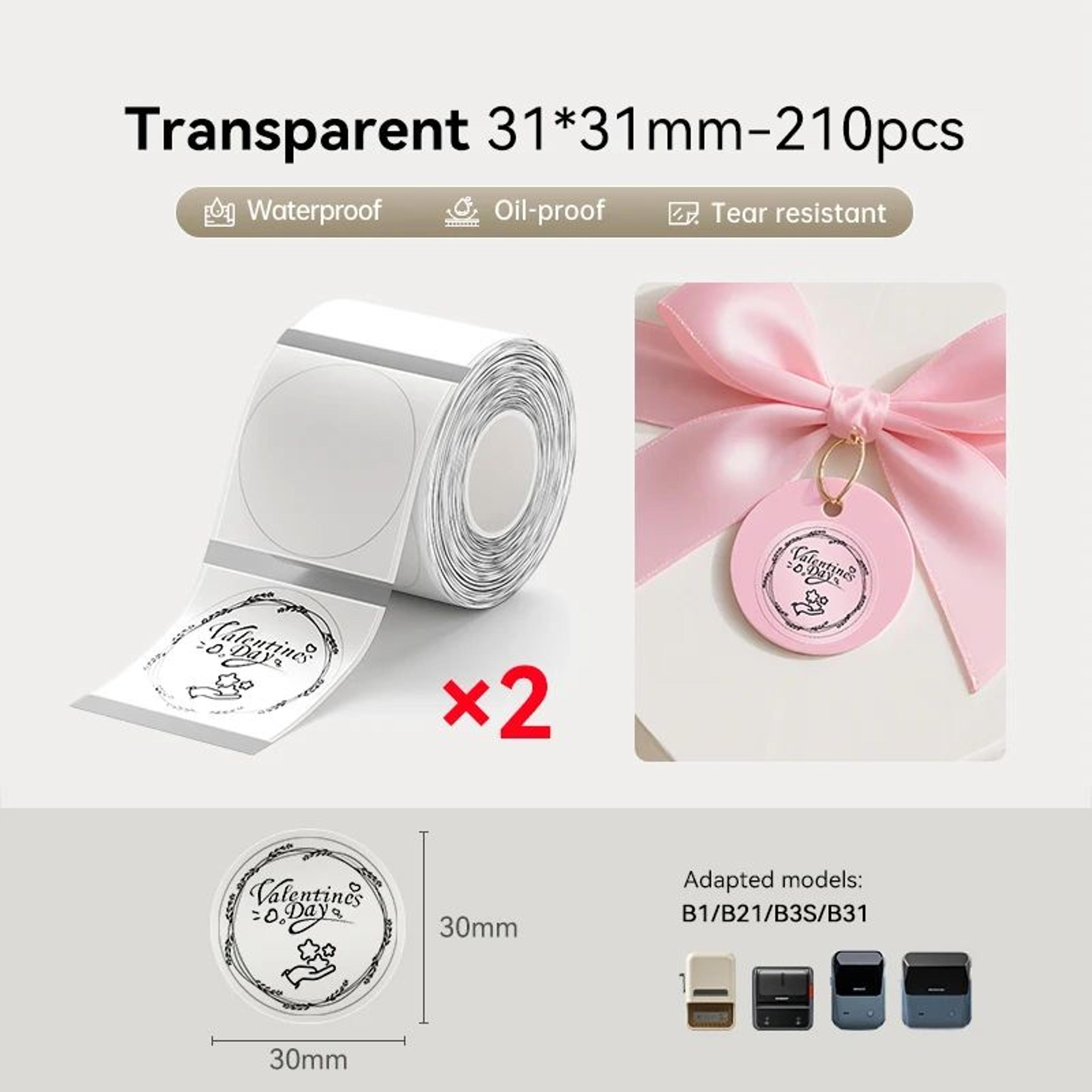 2 Rolls Transparent Thermal Label Stickers 7