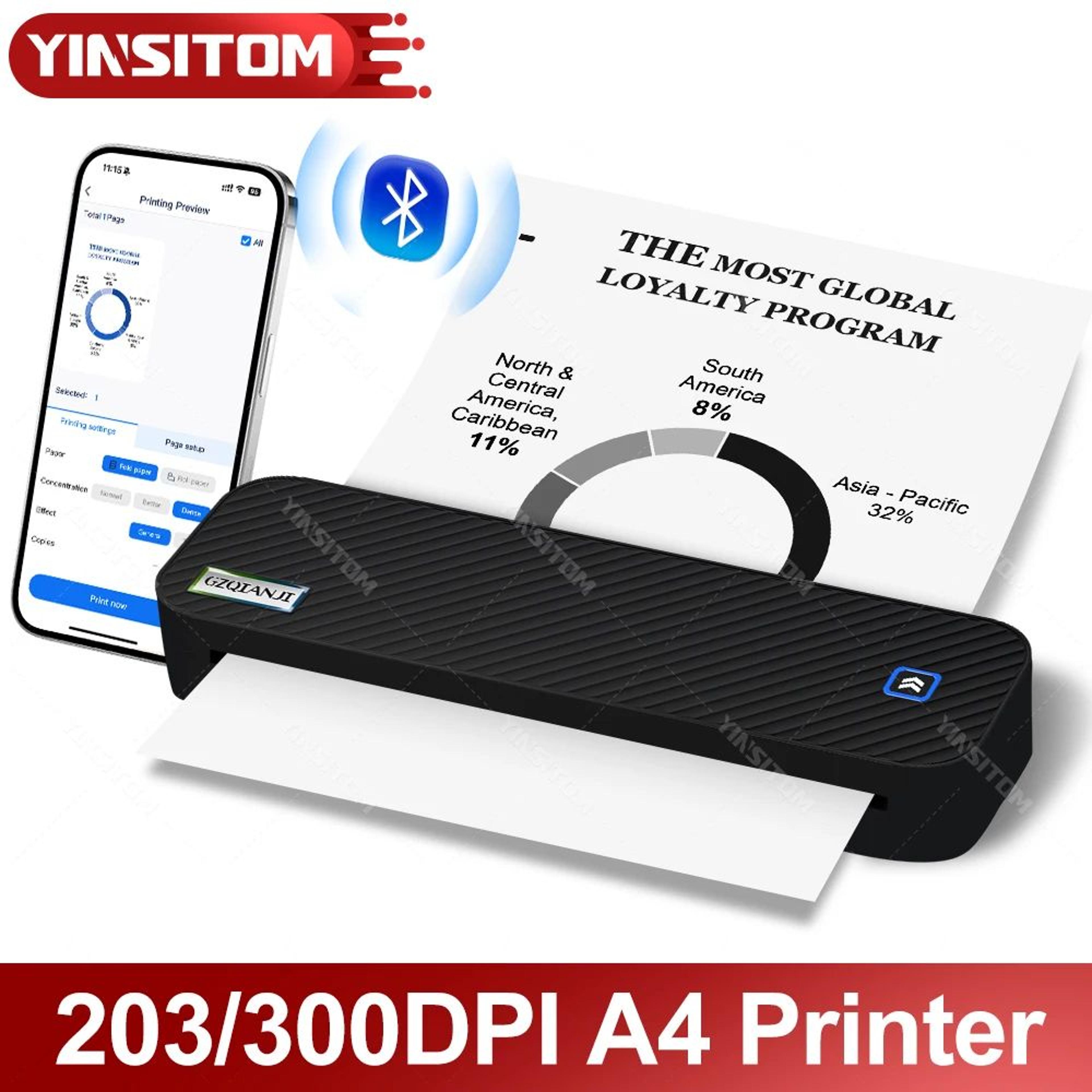 Portable A4 Bluetooth Thermal Printer 0