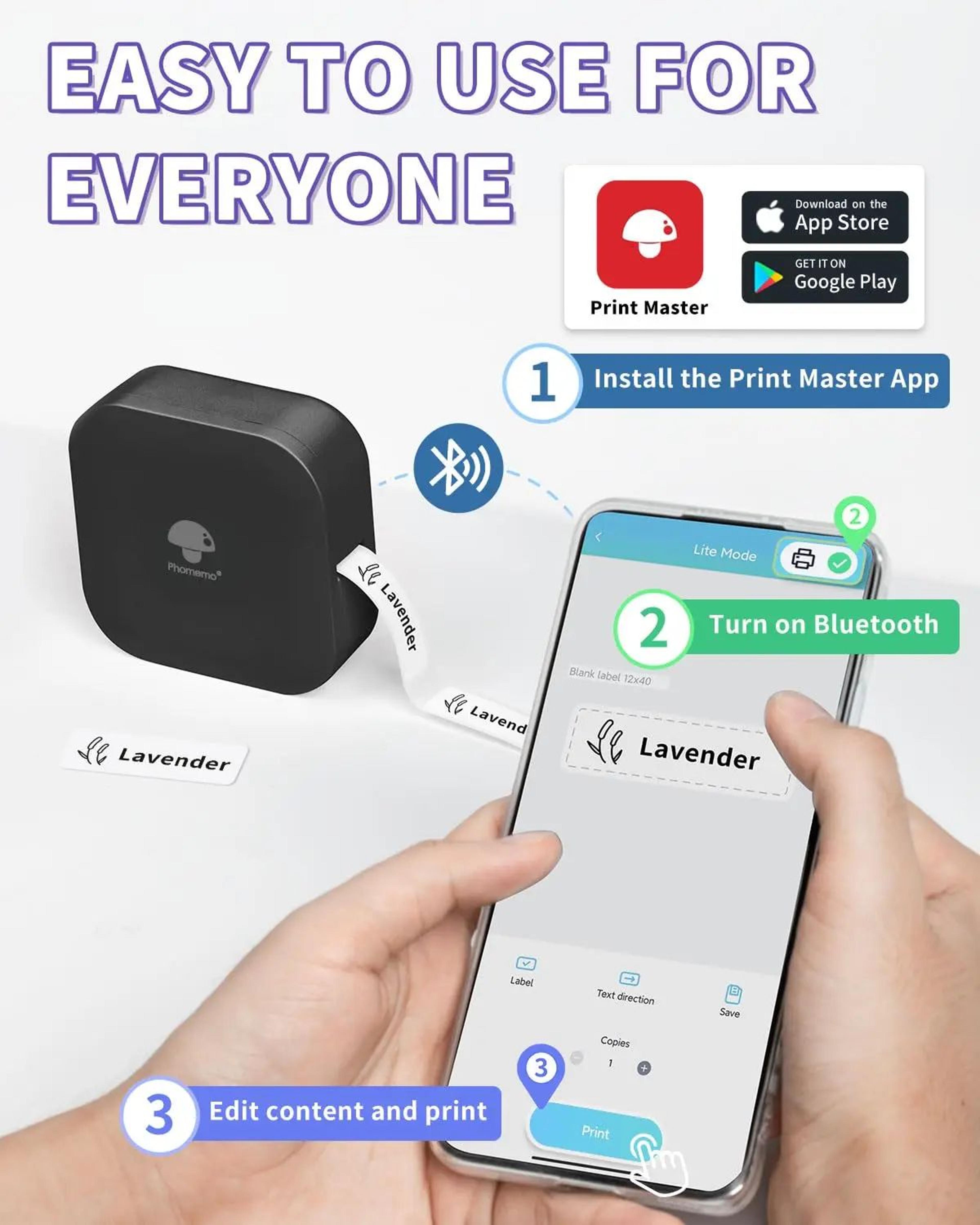 compact bluetooth thermal sticker label maker