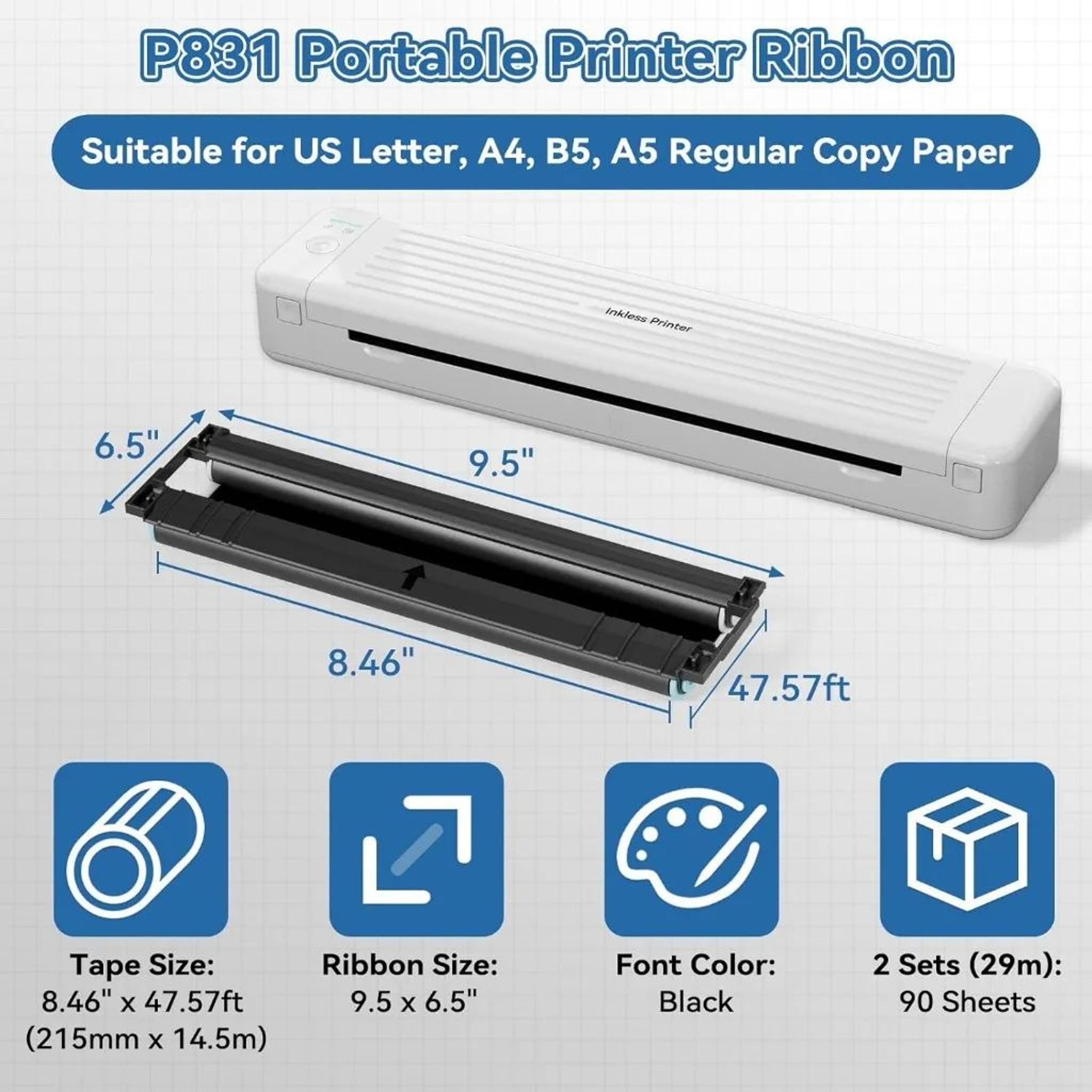2PCS Thermal Transfer Printer Ribbons 2
