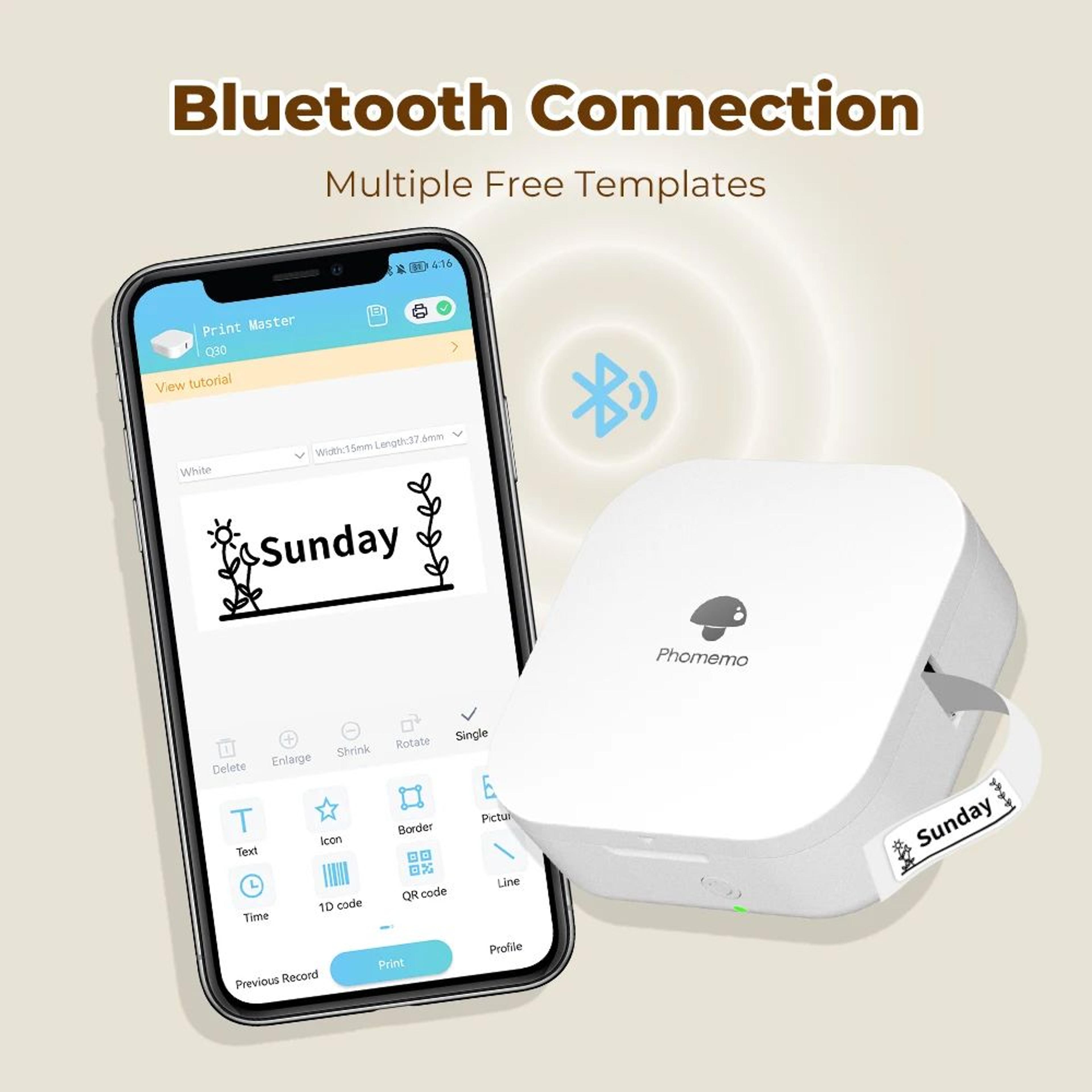 Compact Wireless Bluetooth Mini Label Printer 3