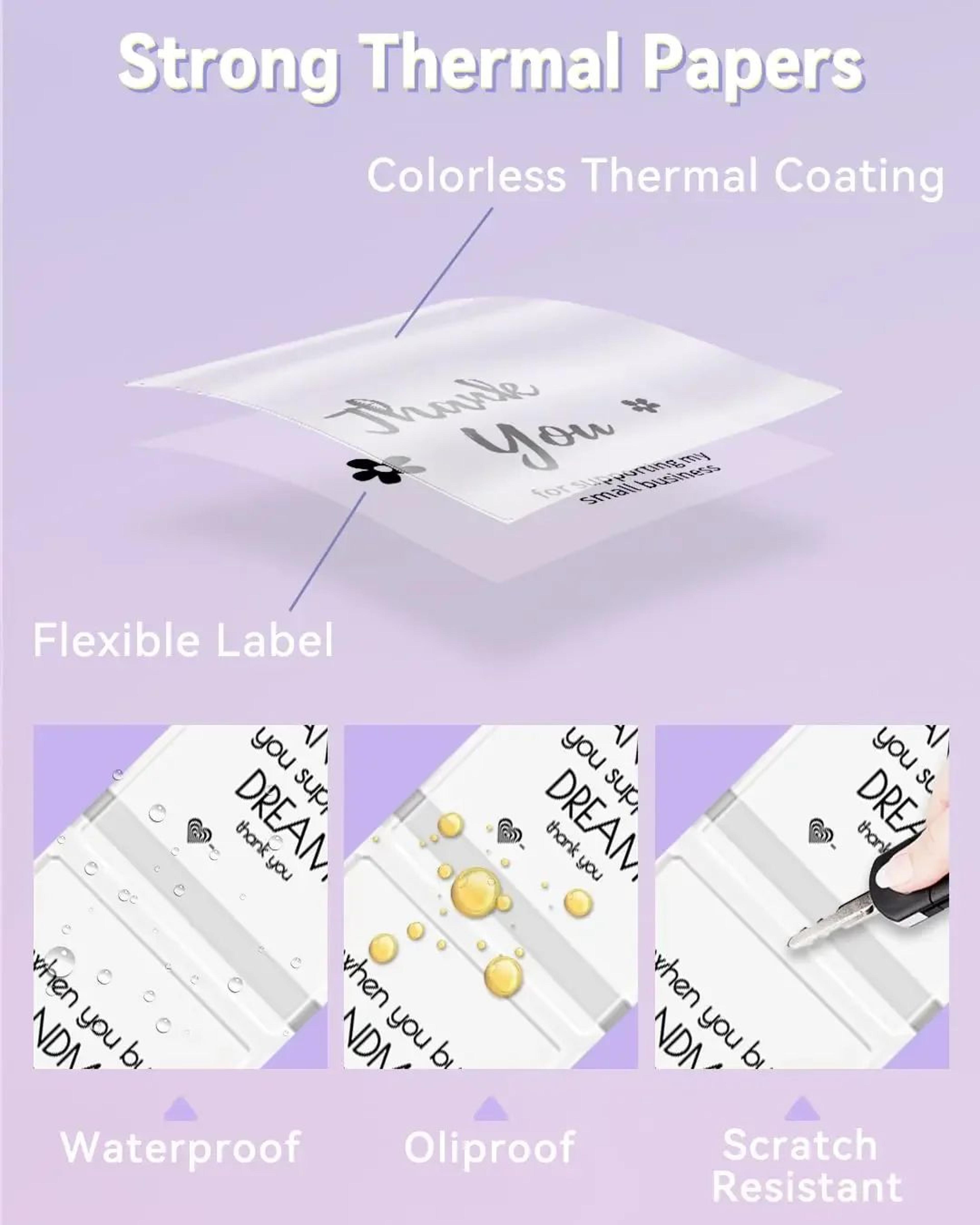 3 Rolls Clear Thermal Barcode And Logo Label Stickers 2