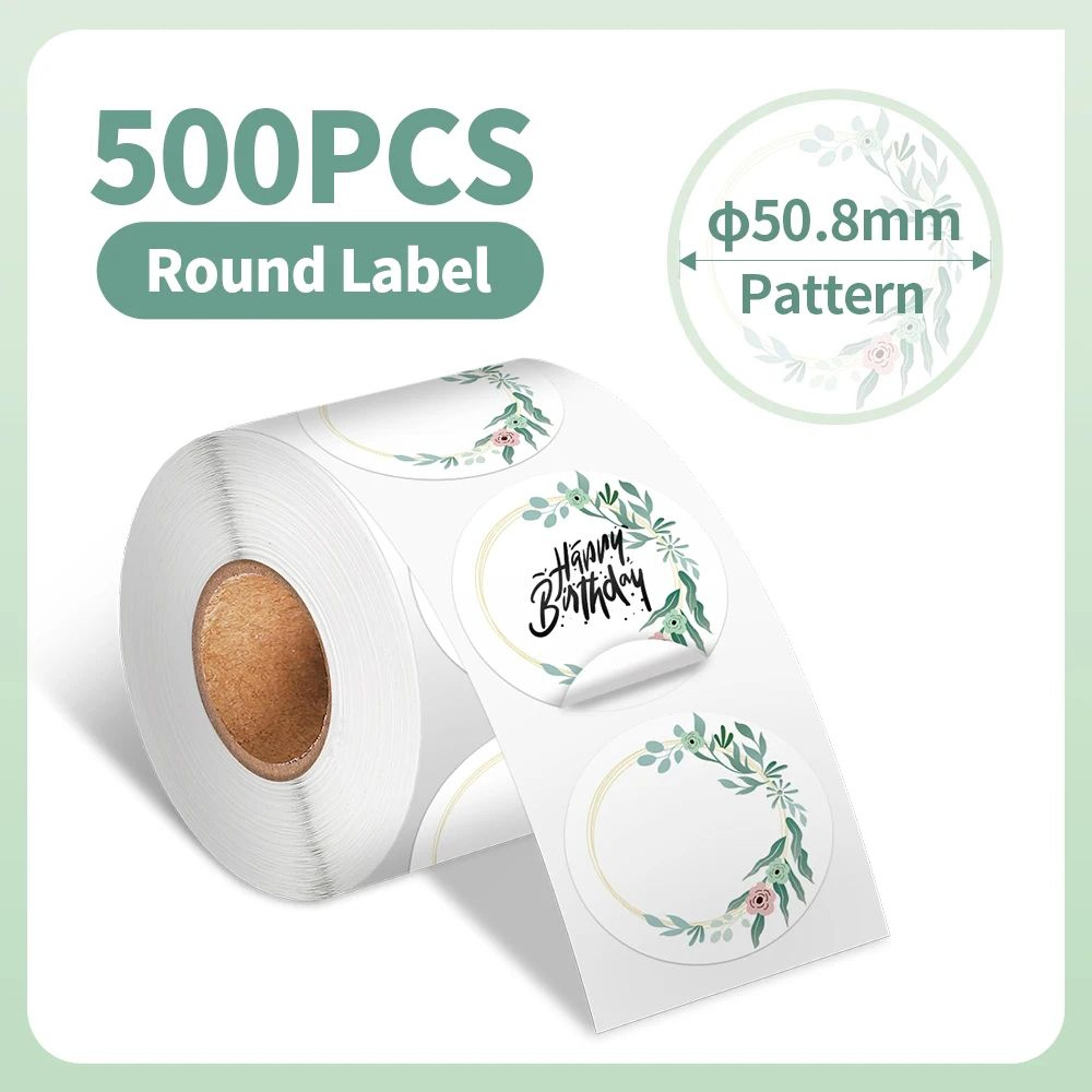 Waterproof Round White Thermal Label Stickers 6