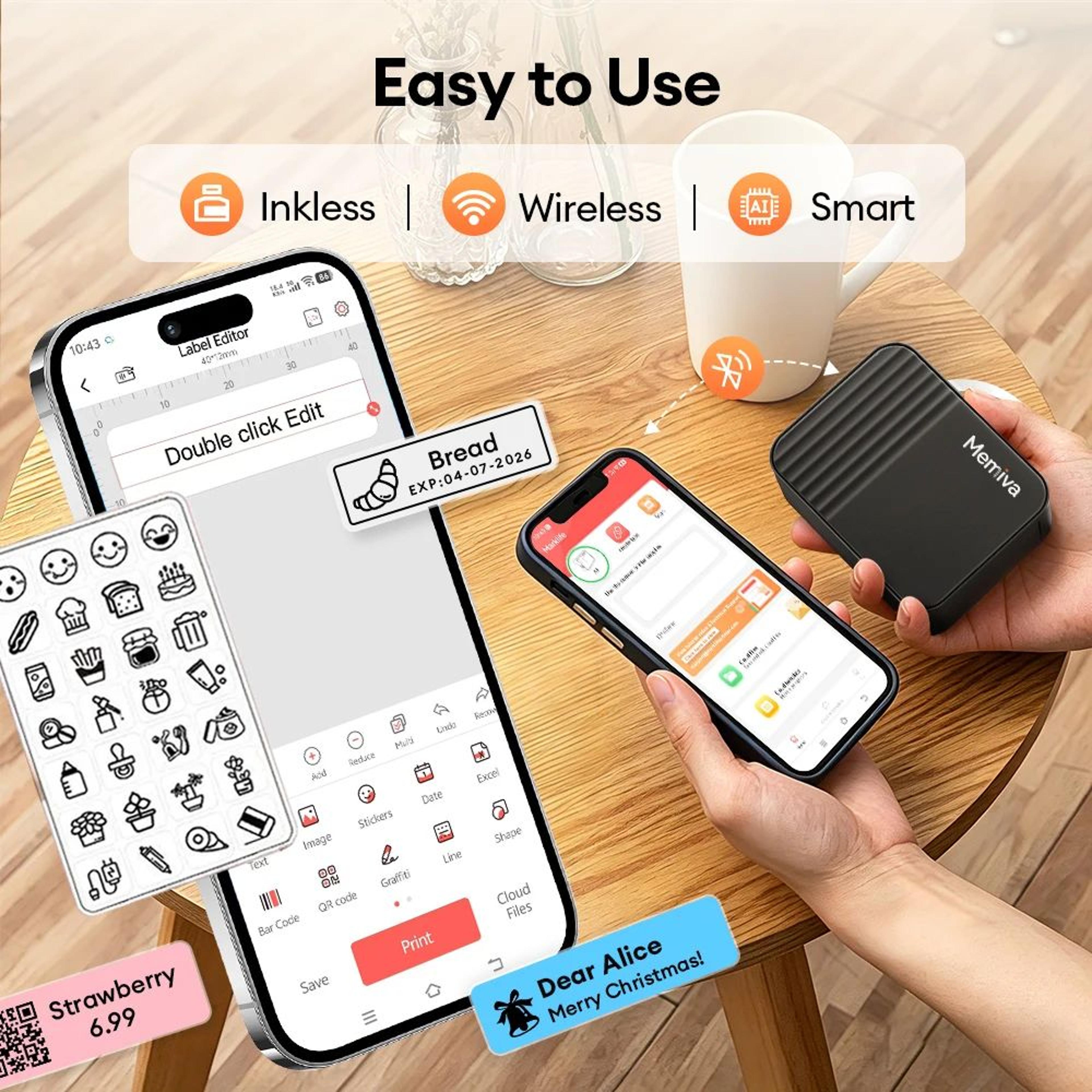 Compact Portable Thermal Sticker Label Maker 4