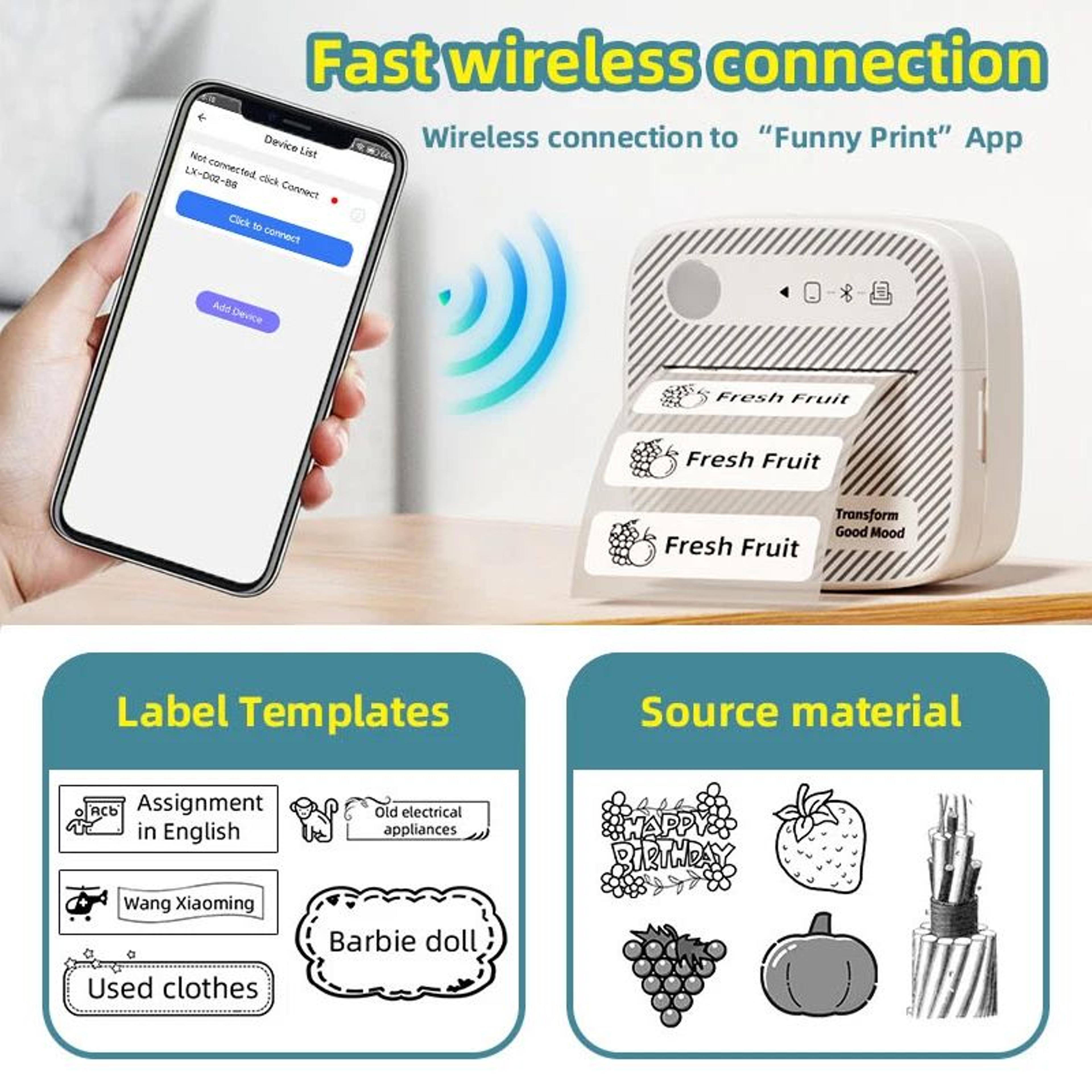 Compact Wireless Bluetooth Price Tag And Label Printer 1