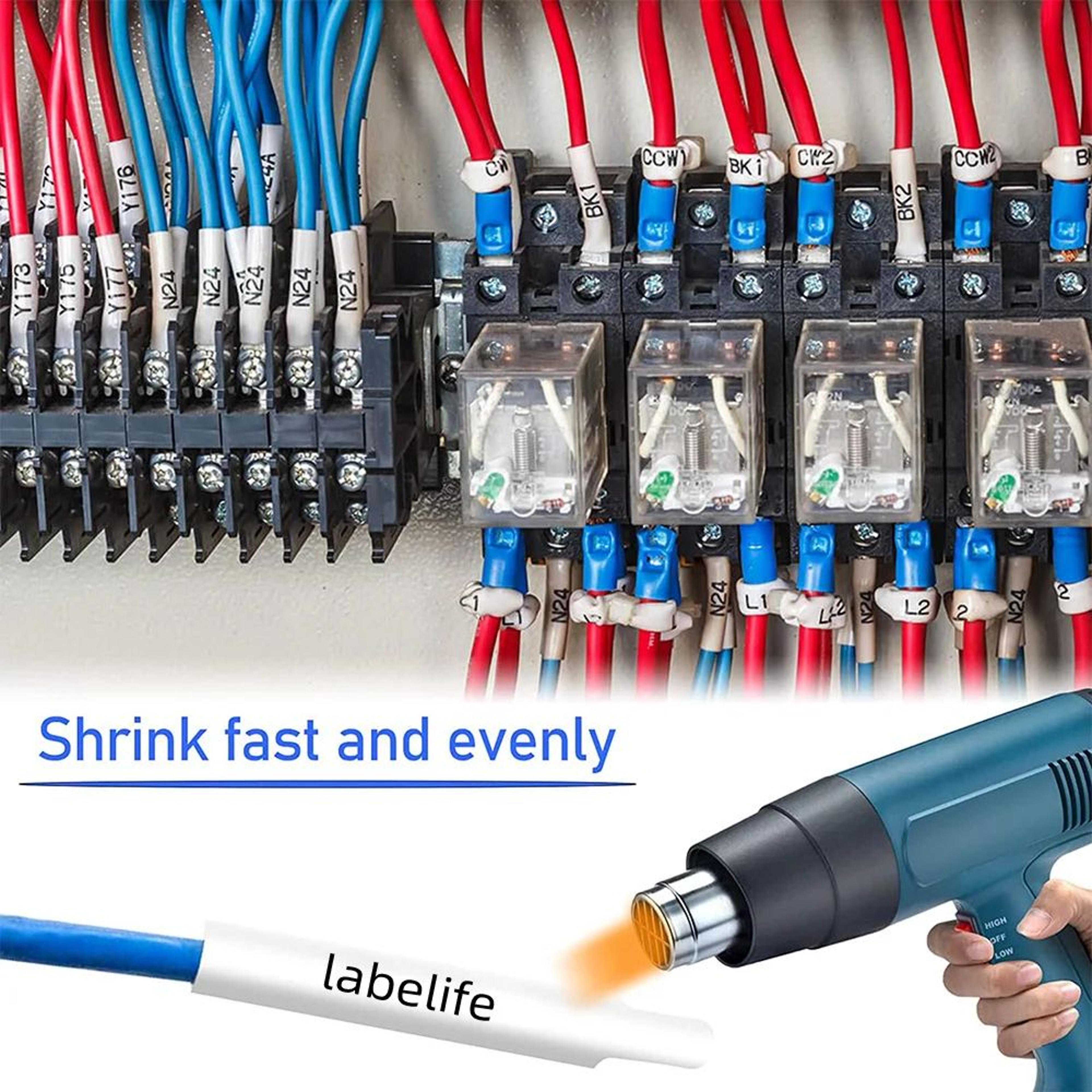 10 Pack Printable Heat Shrink Wire Label Tubes 5