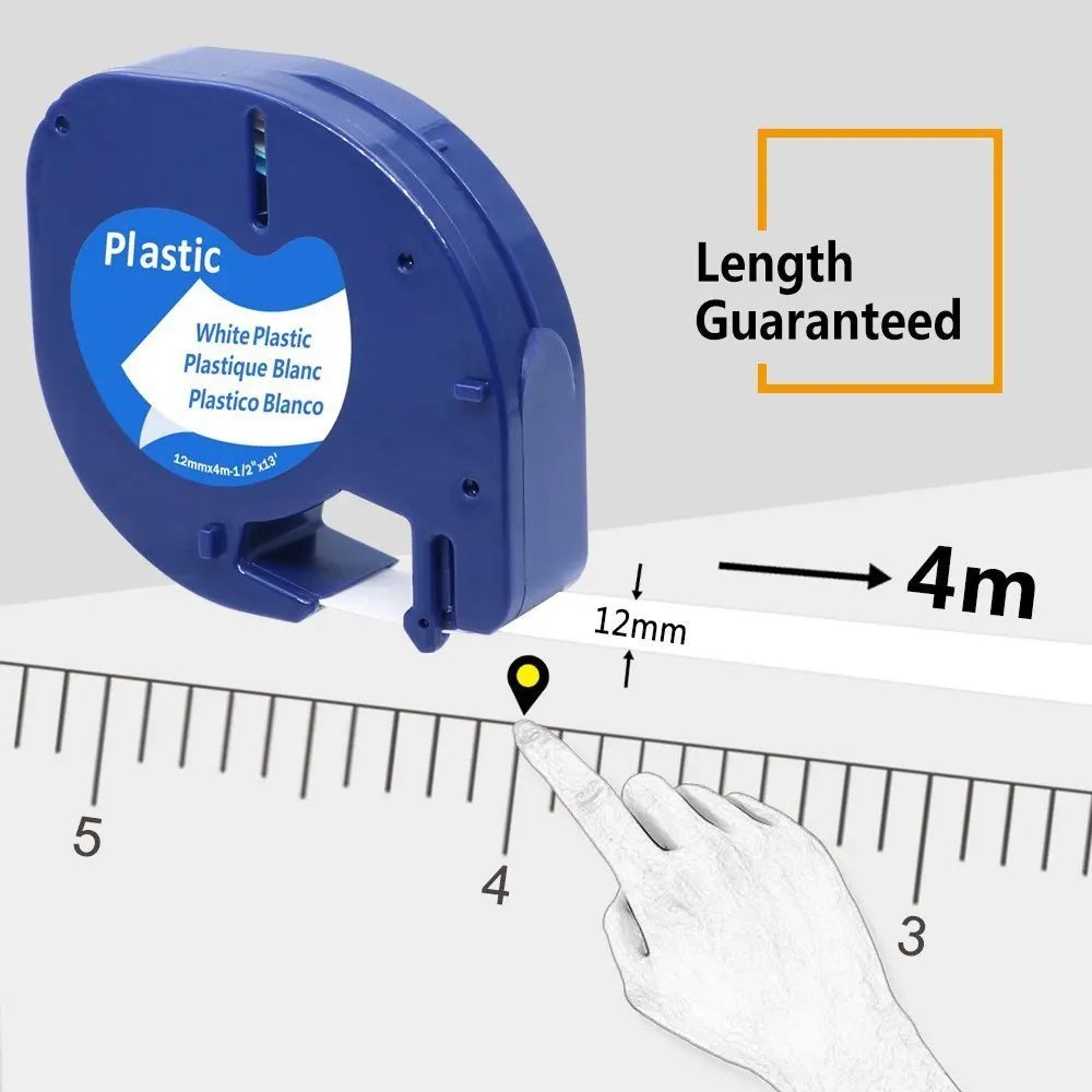 Black On White Plastic Label Tape Refill 2