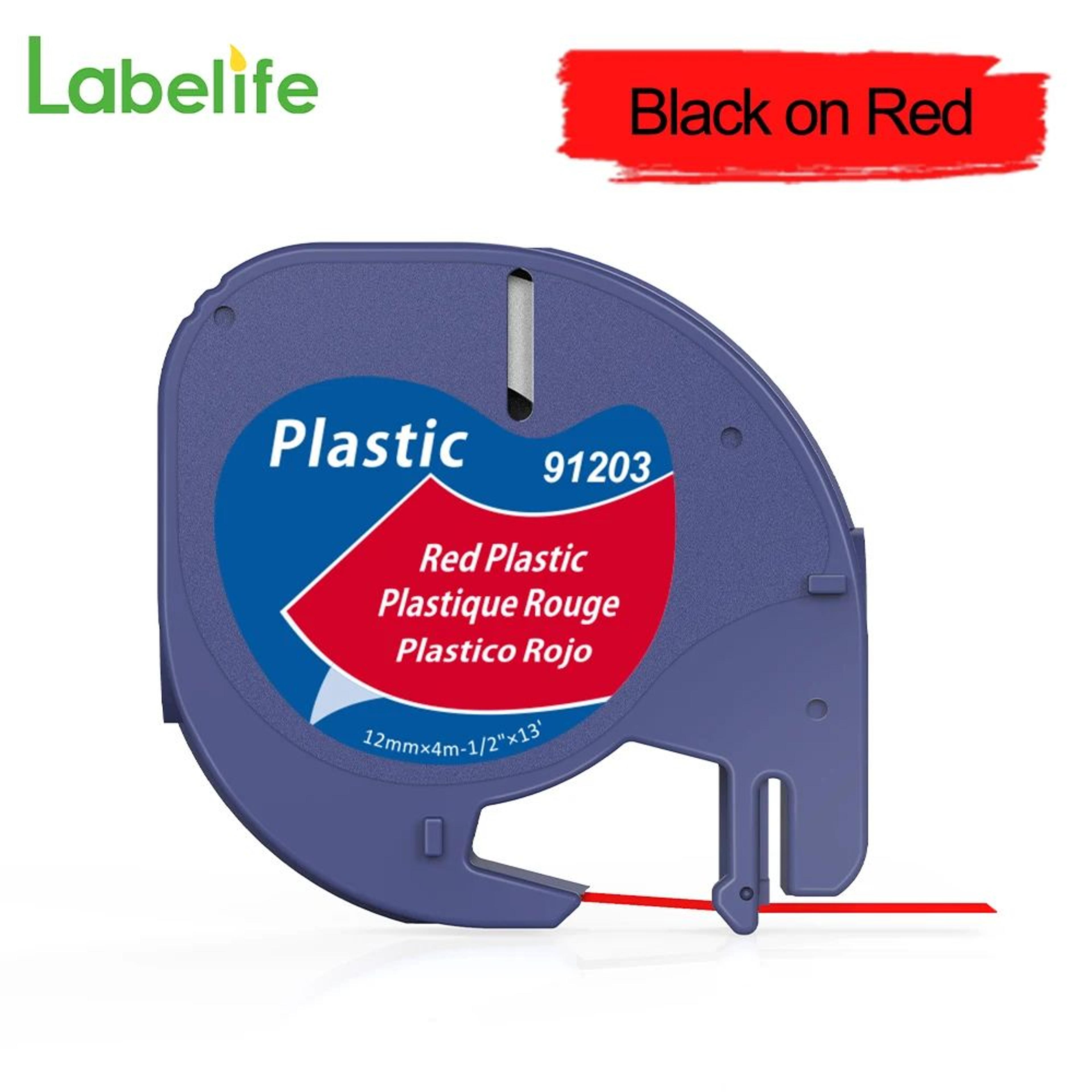Black On White Plastic Label Tape Refill 9