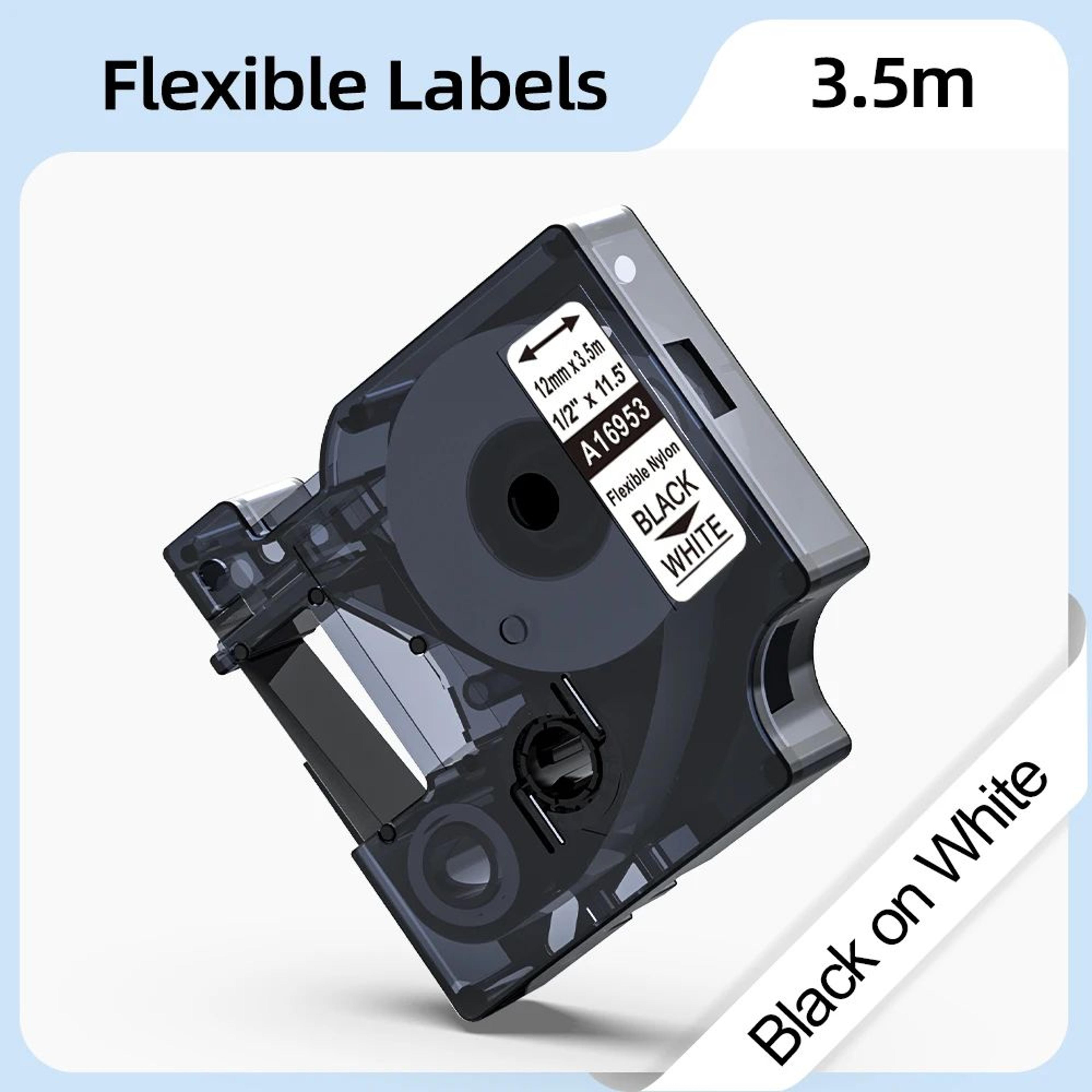 MultiWidth Black On White Label Tape Refill 11