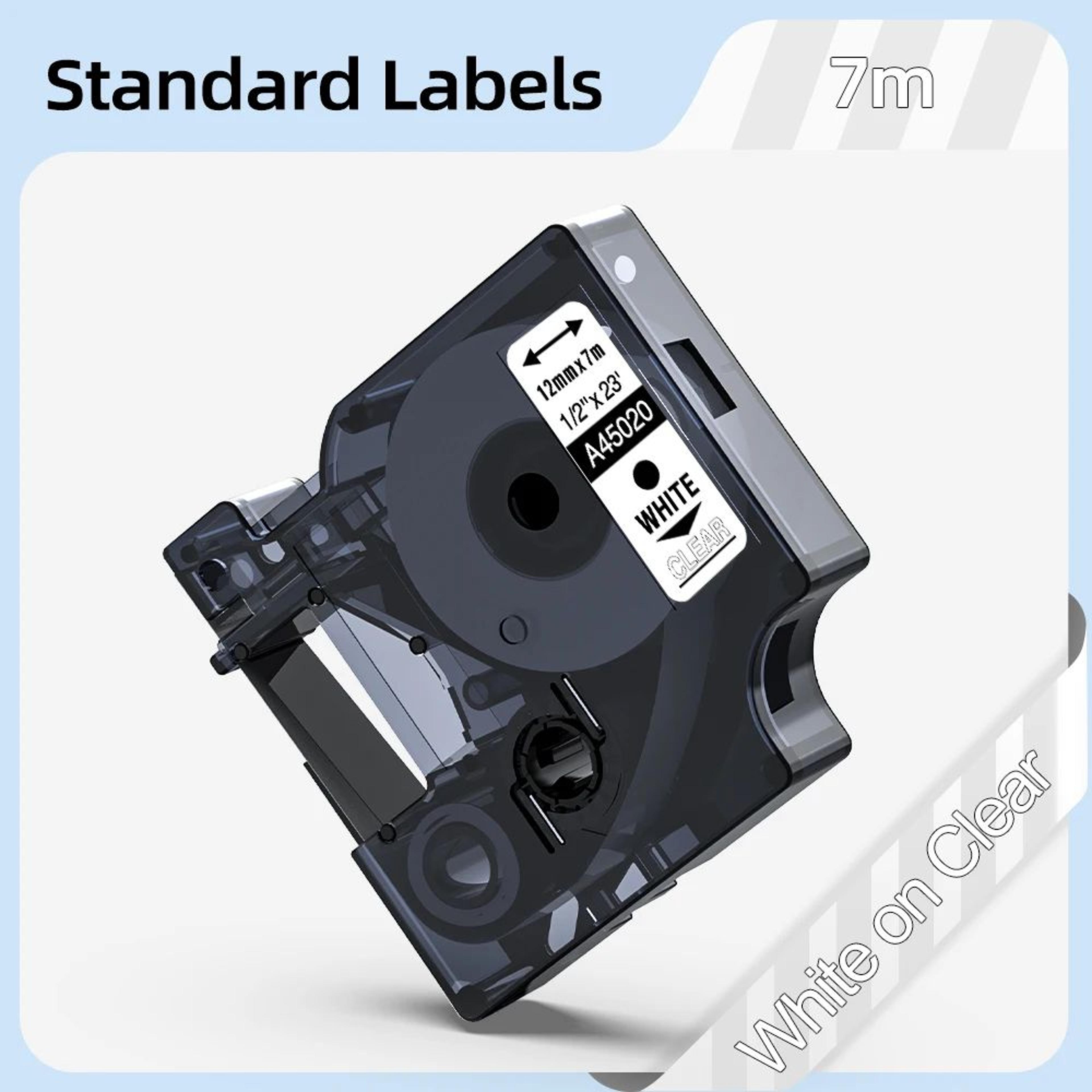 MultiWidth Black On White Label Tape Refill 21