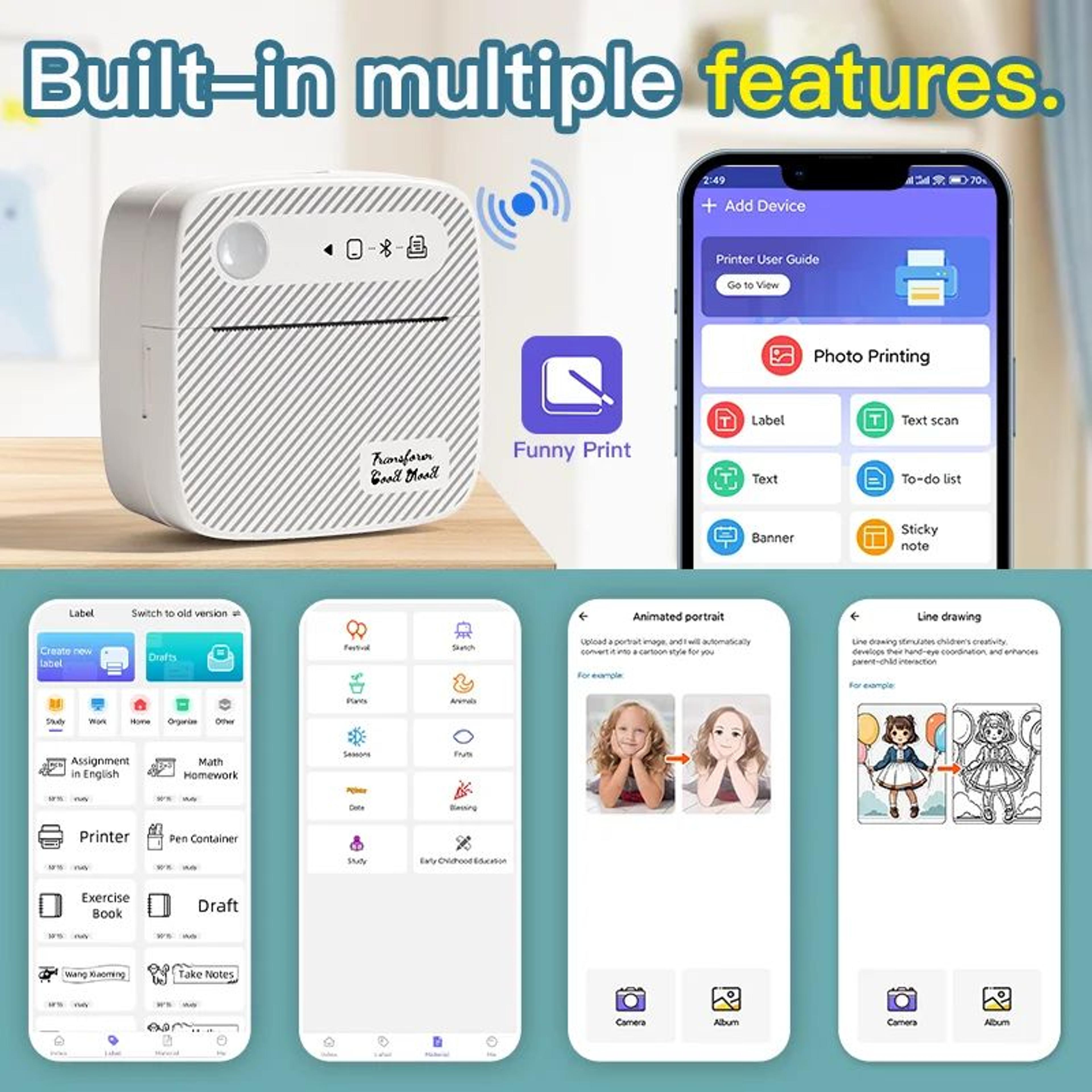 B3 Mini Bluetooth Thermal Printer Portable Sticker Label Maker 2