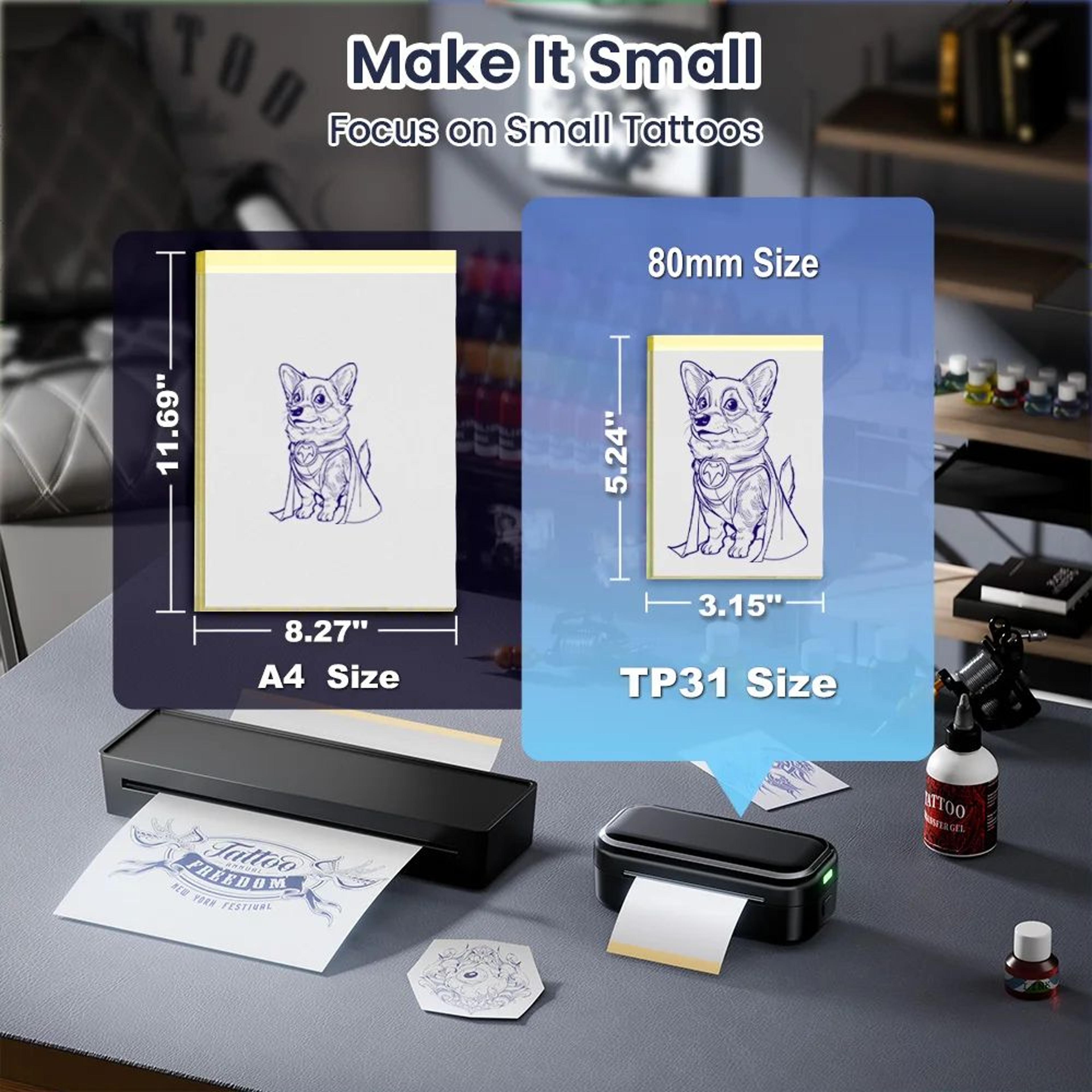 Tattoo Stencil Transfer Paper 100 Sheets For Thermal Printers 4