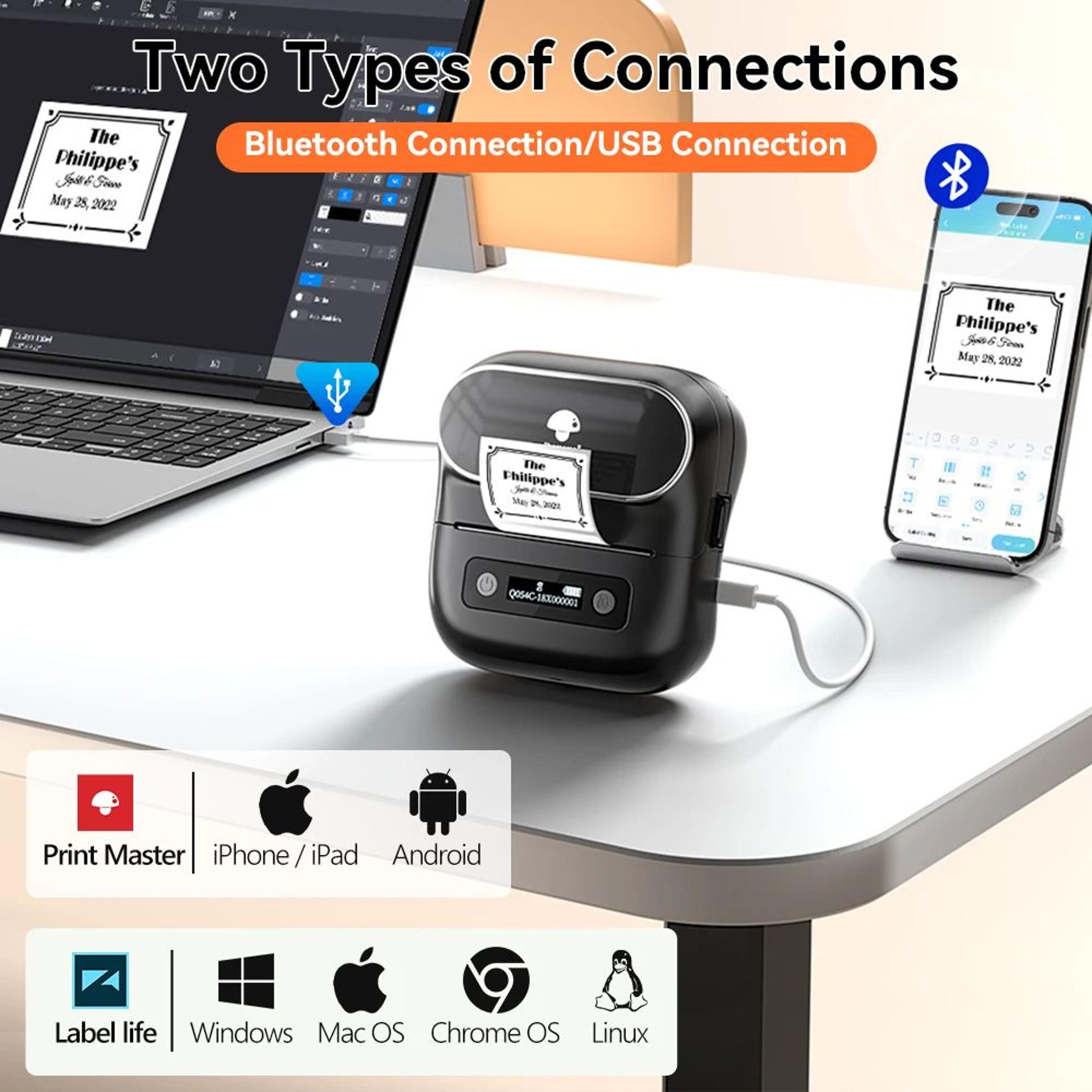 m220 portable bluetooth barcode label printer