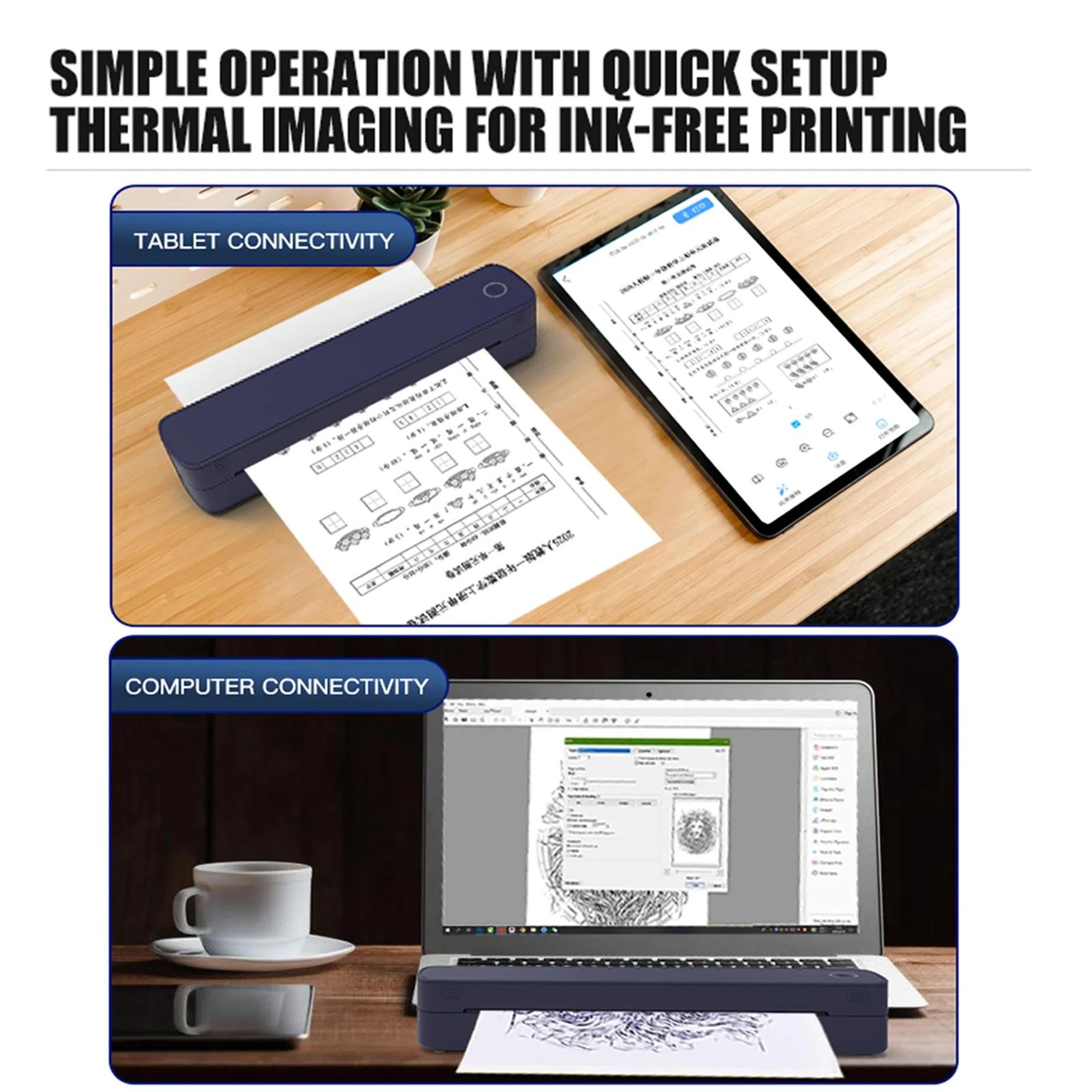 Wireless A4 Letter Size Thermal Printer 3