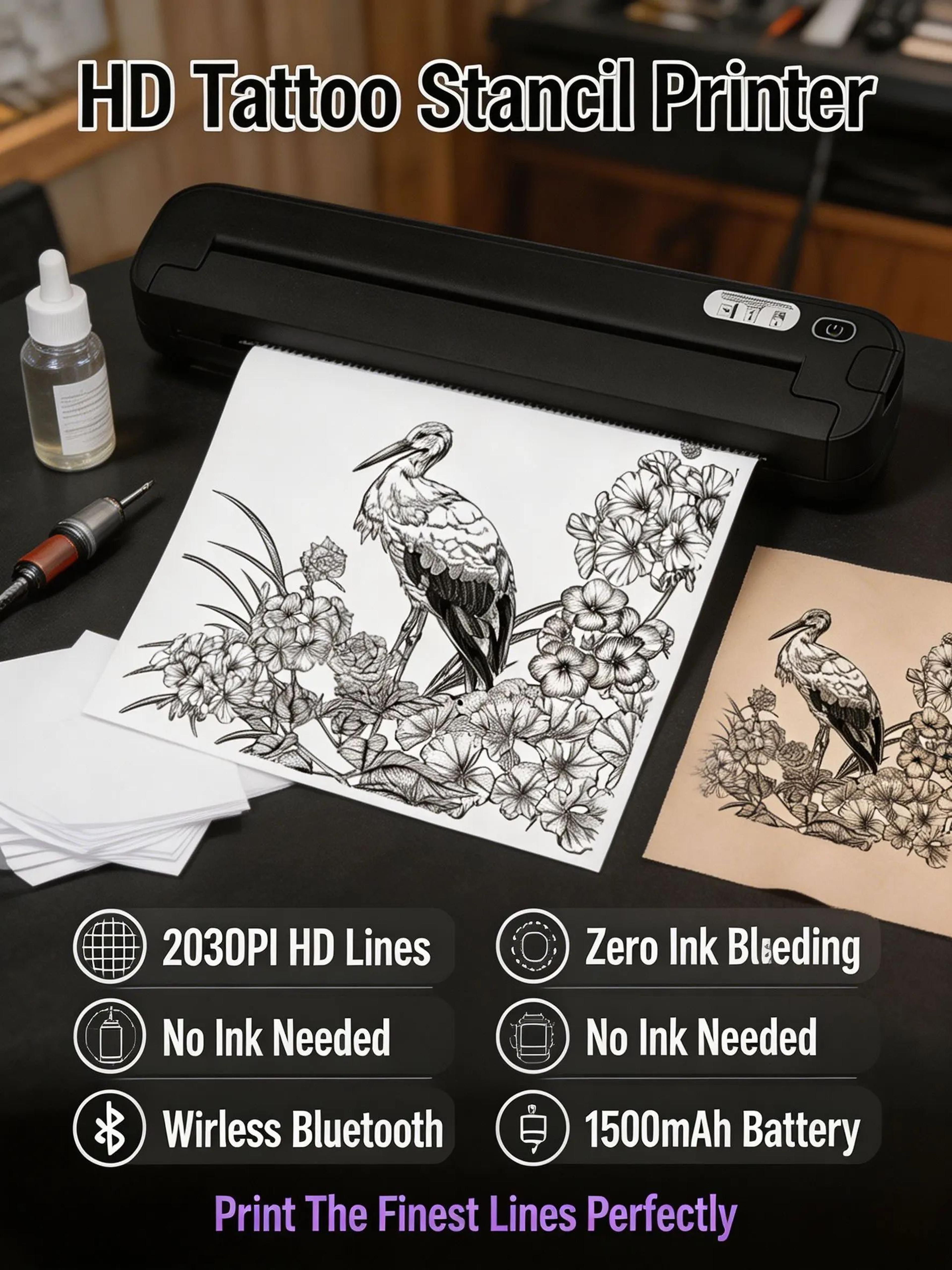 Portable Wireless Tattoo Stencil Printer 5
