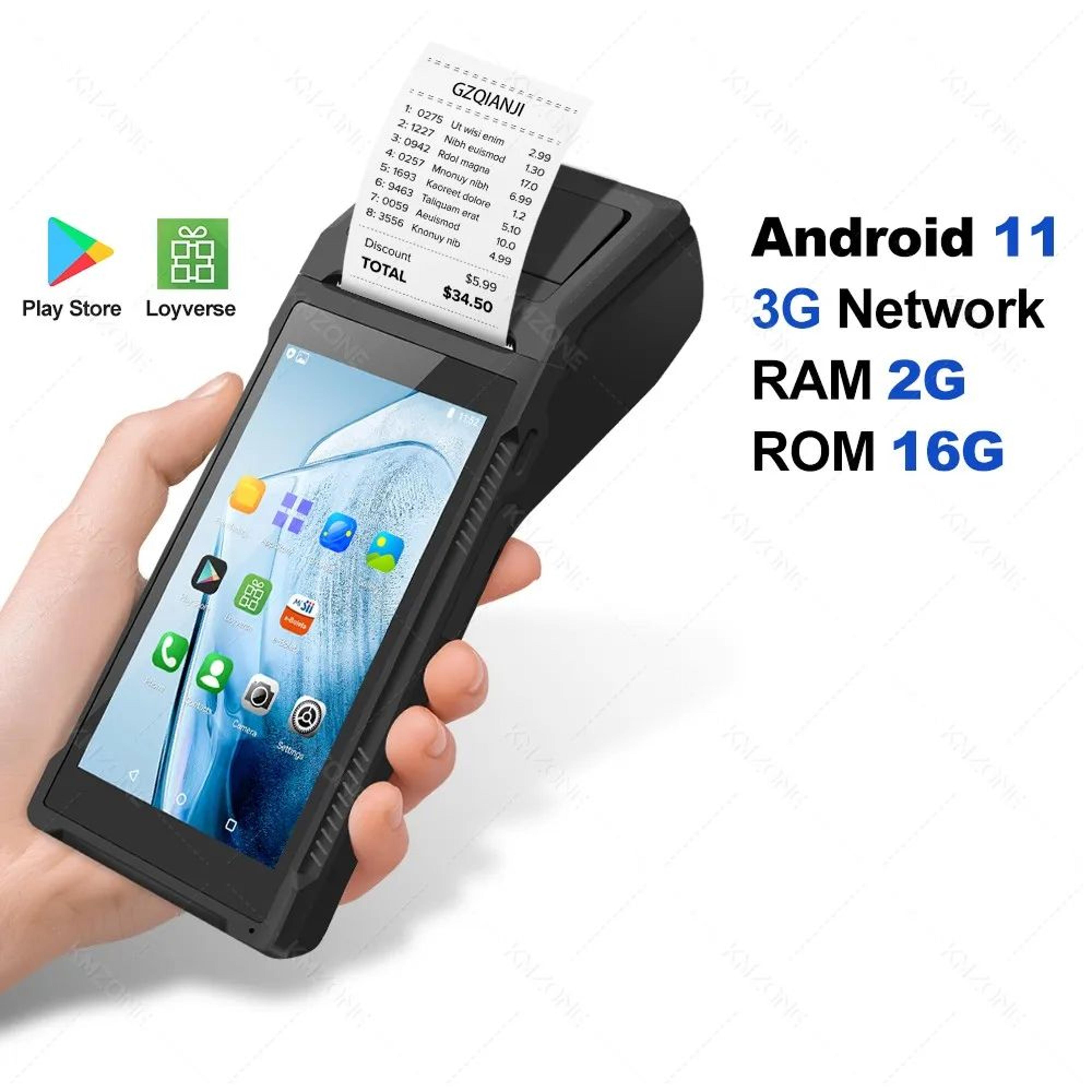 Android Handheld POS Terminal With Barcode Scanner 6