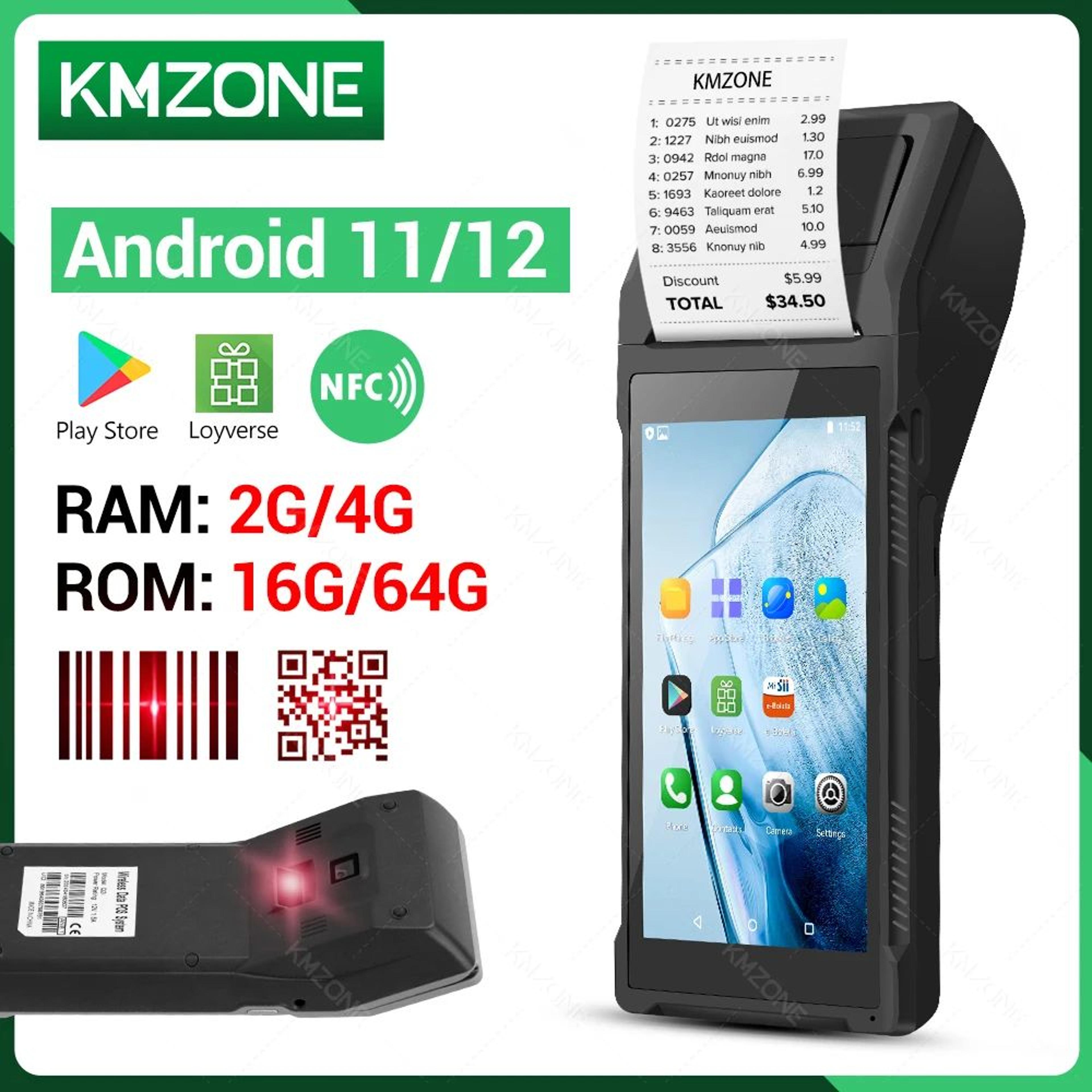 android handheld pos terminal with barcode scanner