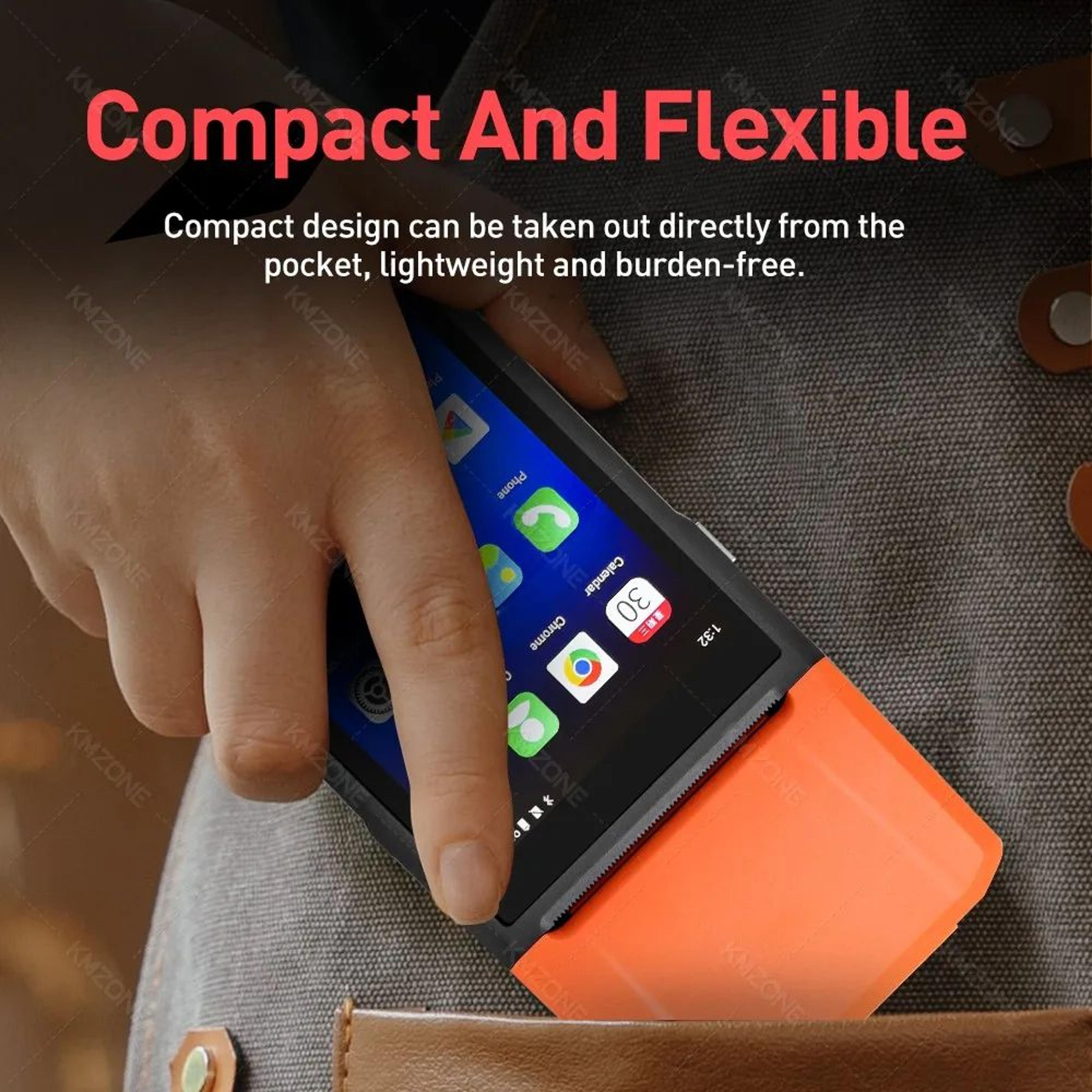 Android Handheld POS Terminal With Receipt Printer 4