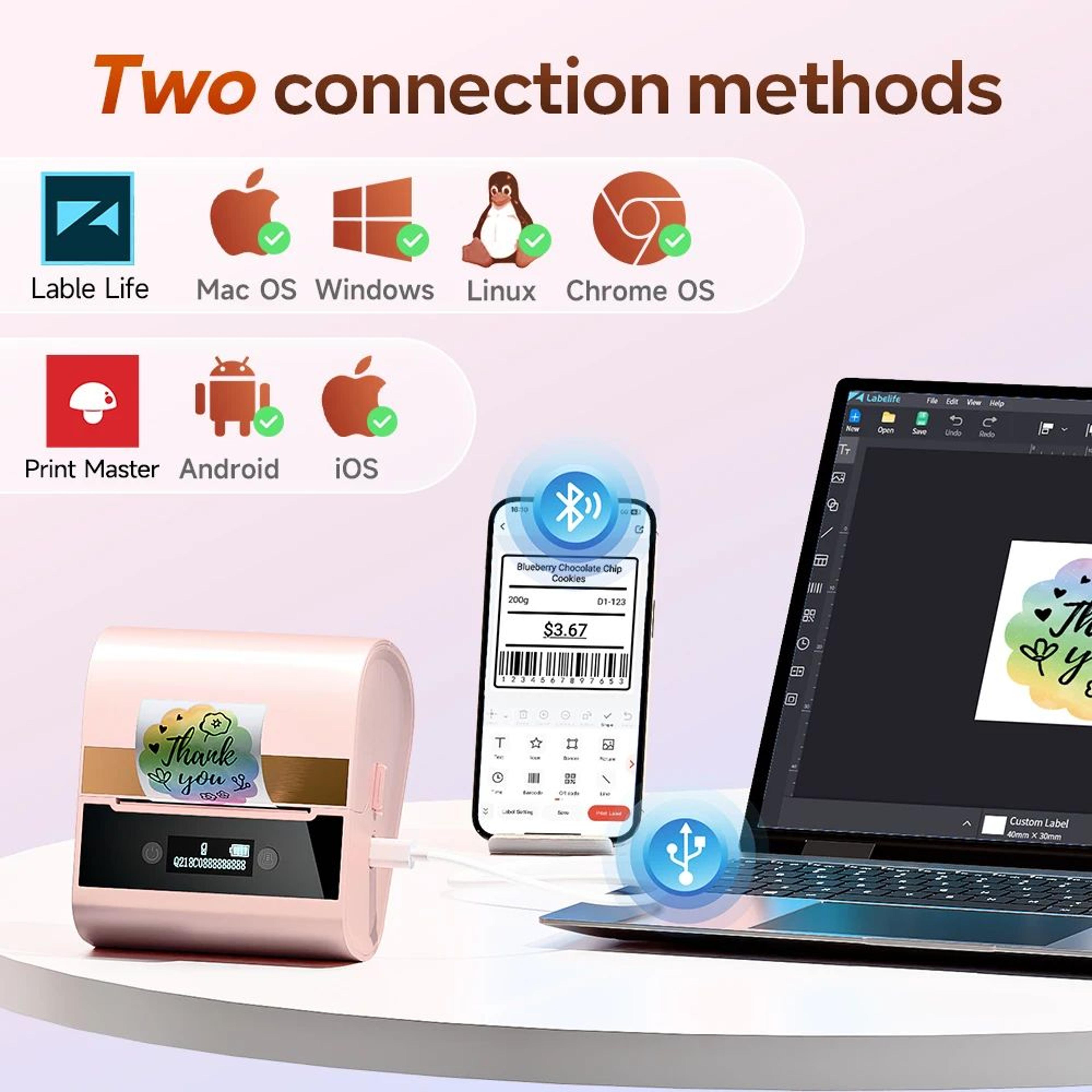 Phomemo M260 Bluetooth Thermal Label Printer 4