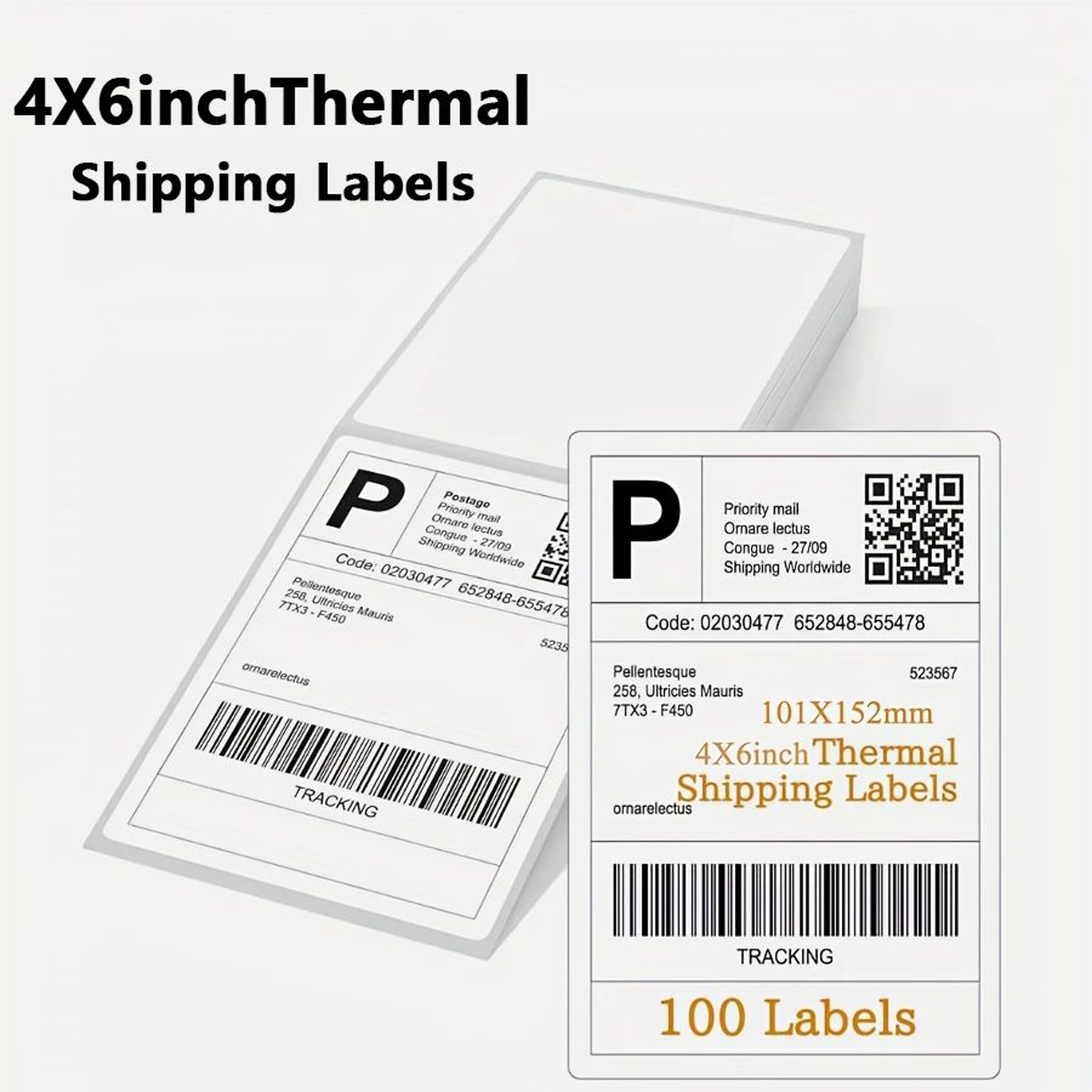 4x6 thermal shipping labels 100 or 500 pack