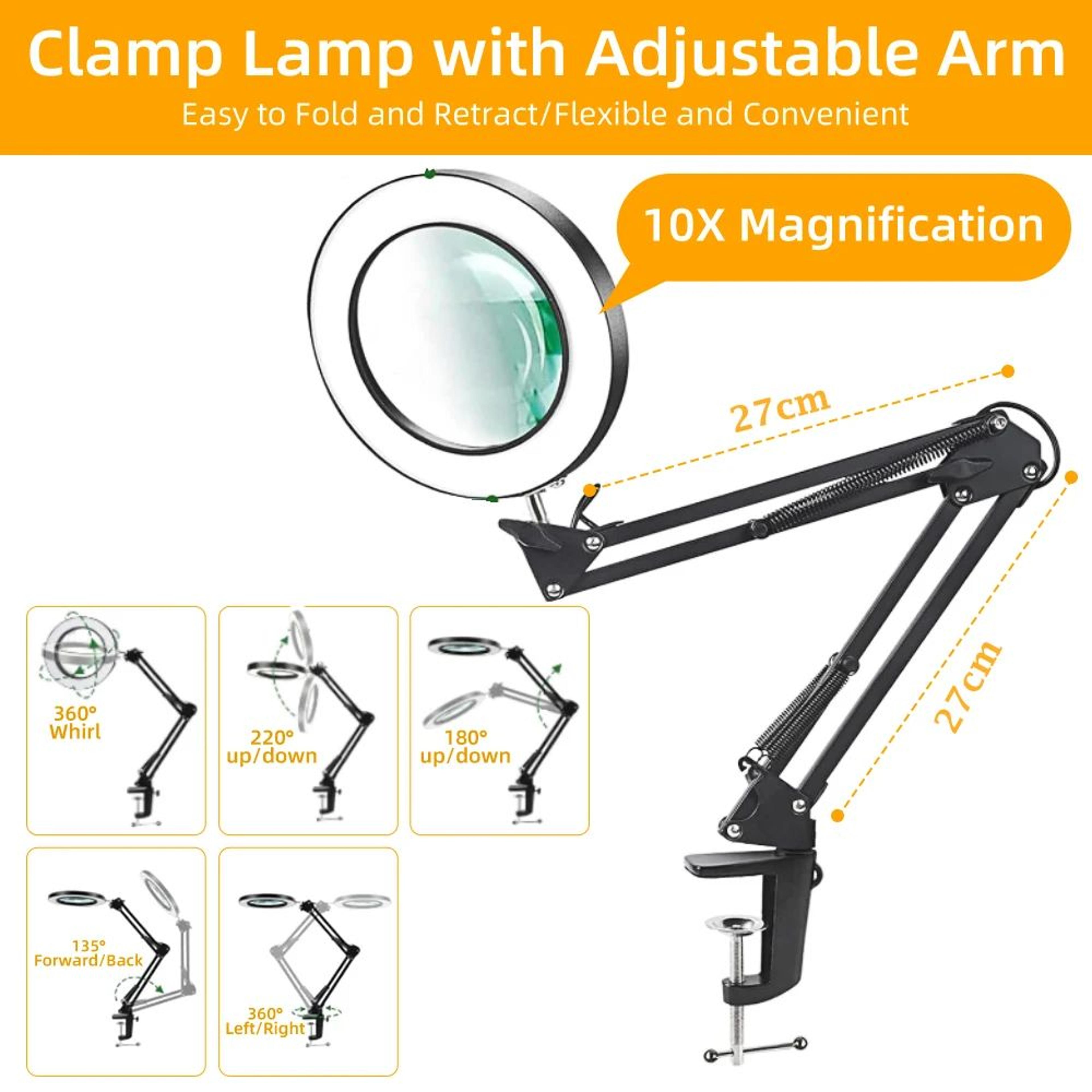 Dimmable LED Magnifying Desk Lamp 5