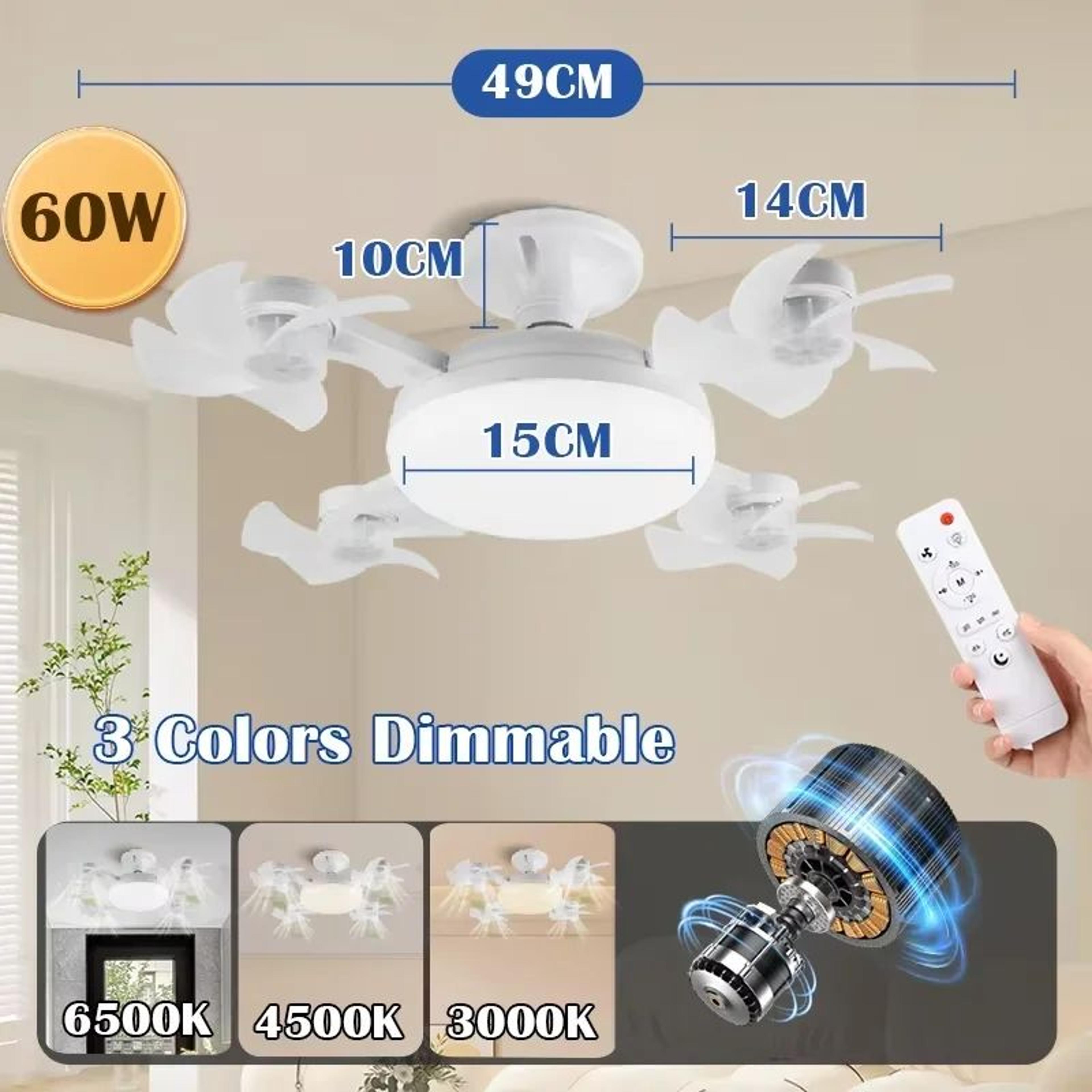 Dimmable LED Ceiling Fan Light With Remote 12