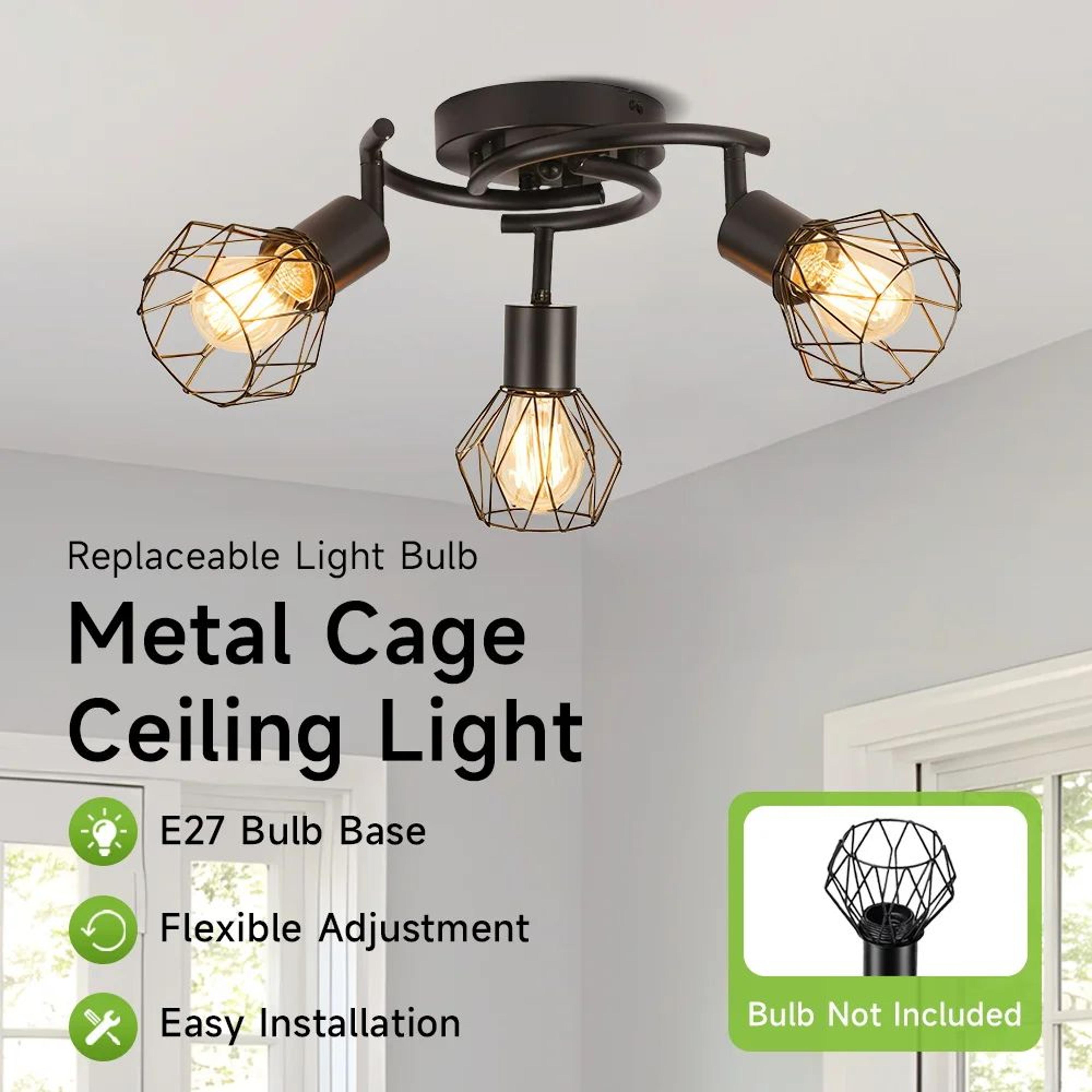 Vintage Metal Cage Ceiling Chandelier 1