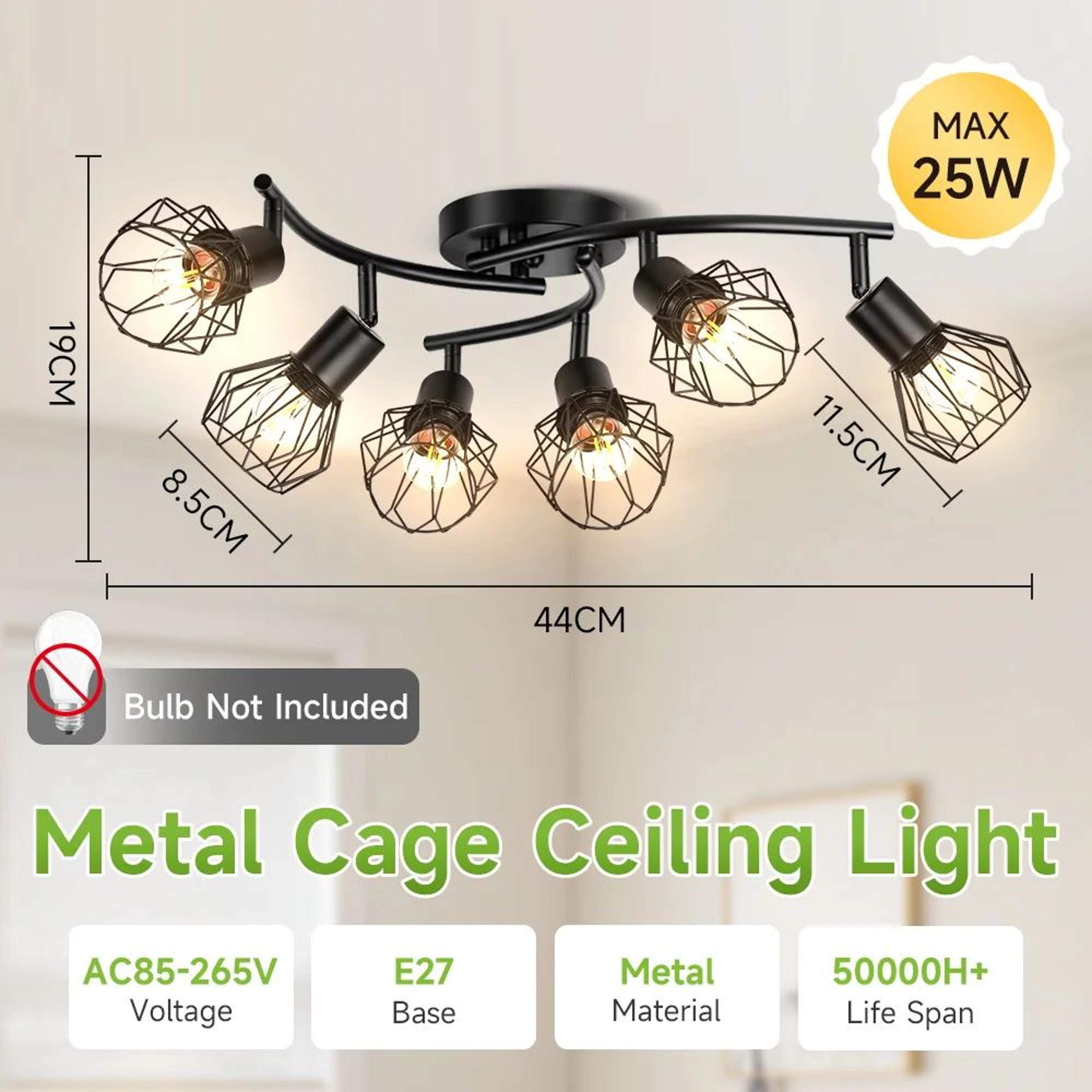 Vintage Metal Cage Ceiling Chandelier 7