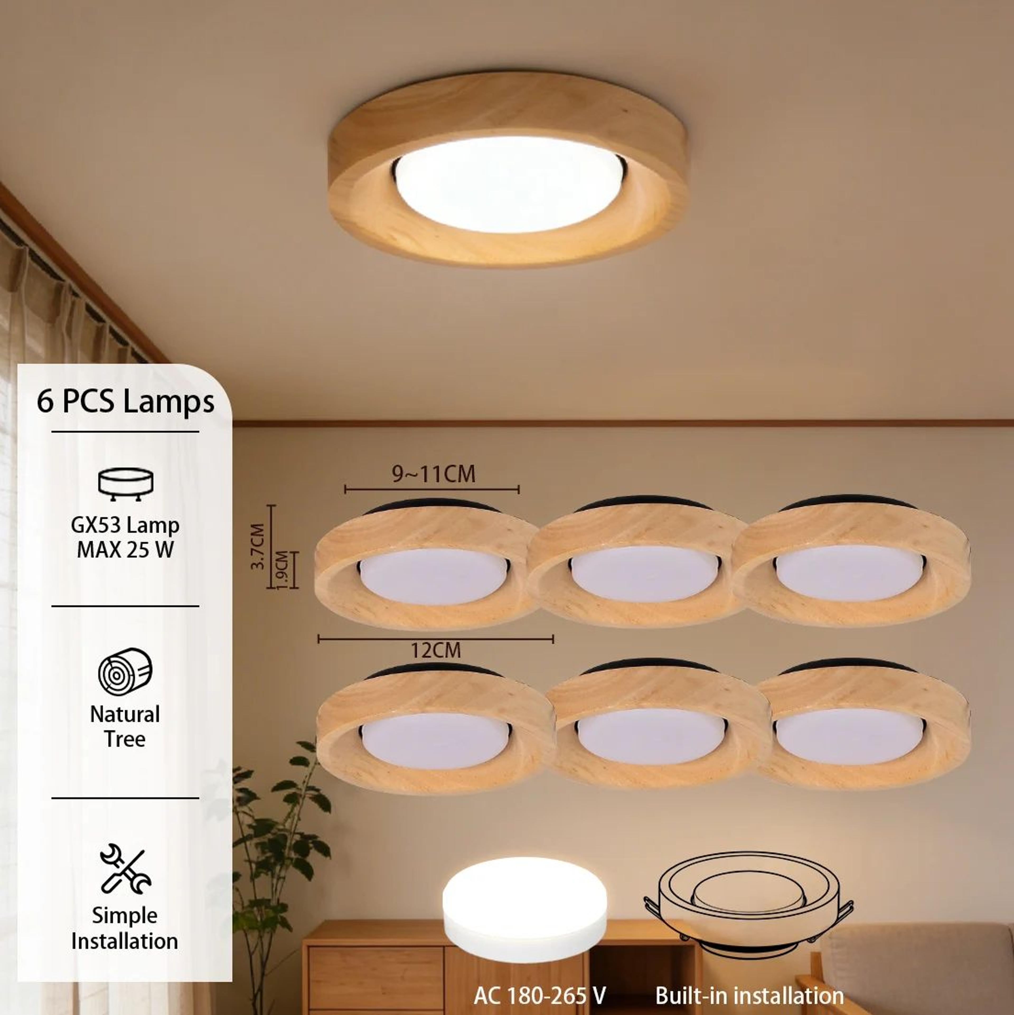 Solid Wood LED Ceiling Spotlight 8
