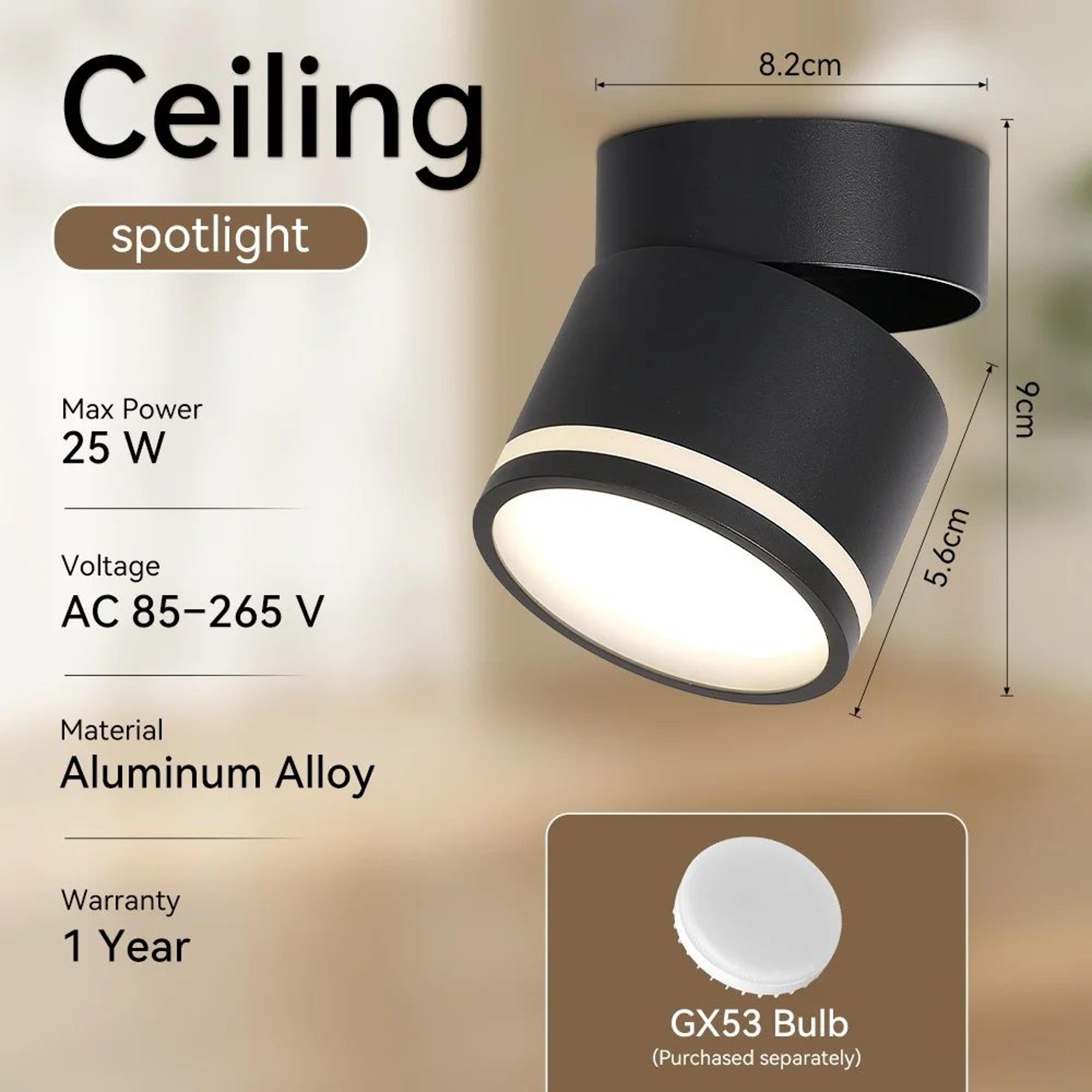 Rotating GX53 LED Ceiling Spotlight 6
