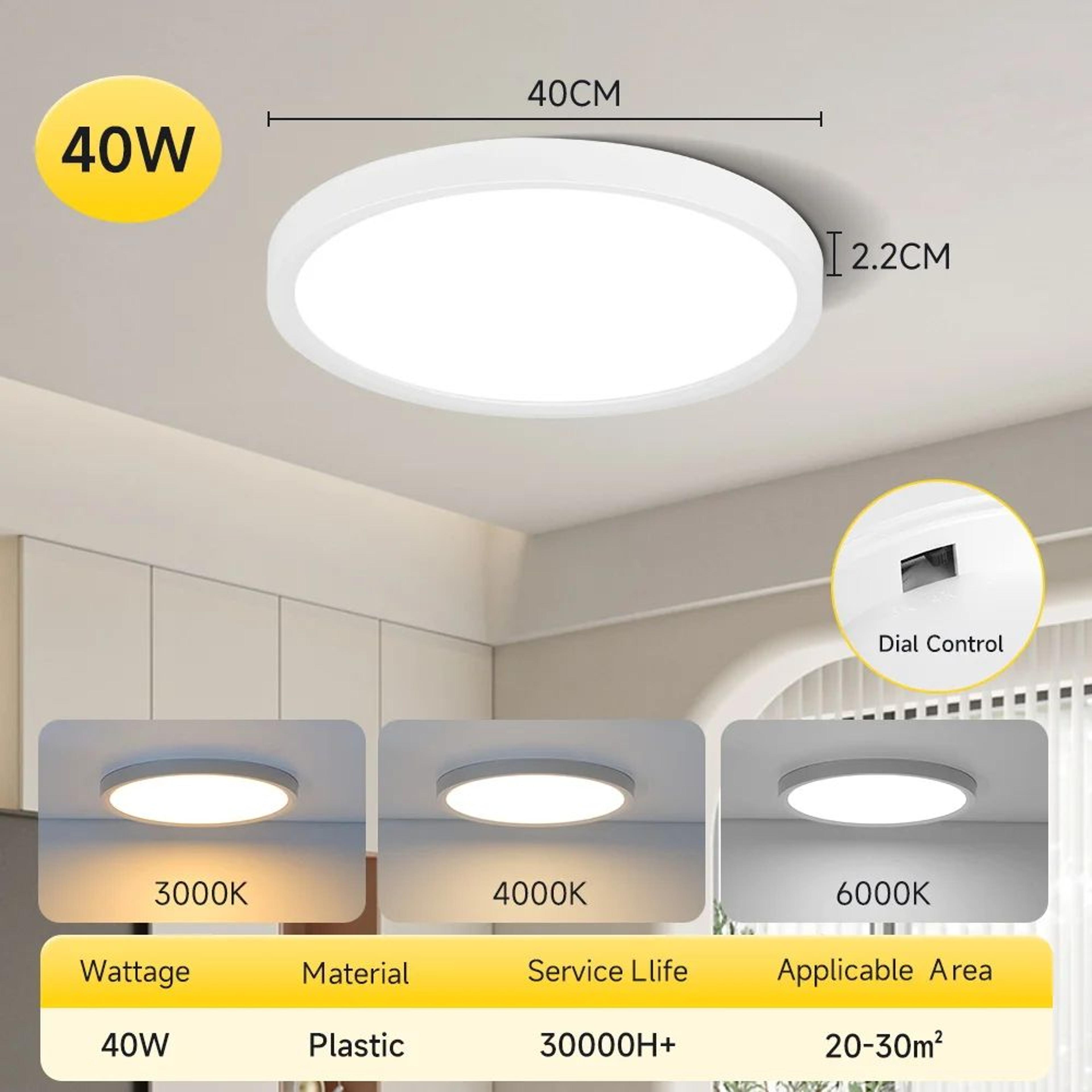 Ultra Thin Wood Grain LED Ceiling Light 10