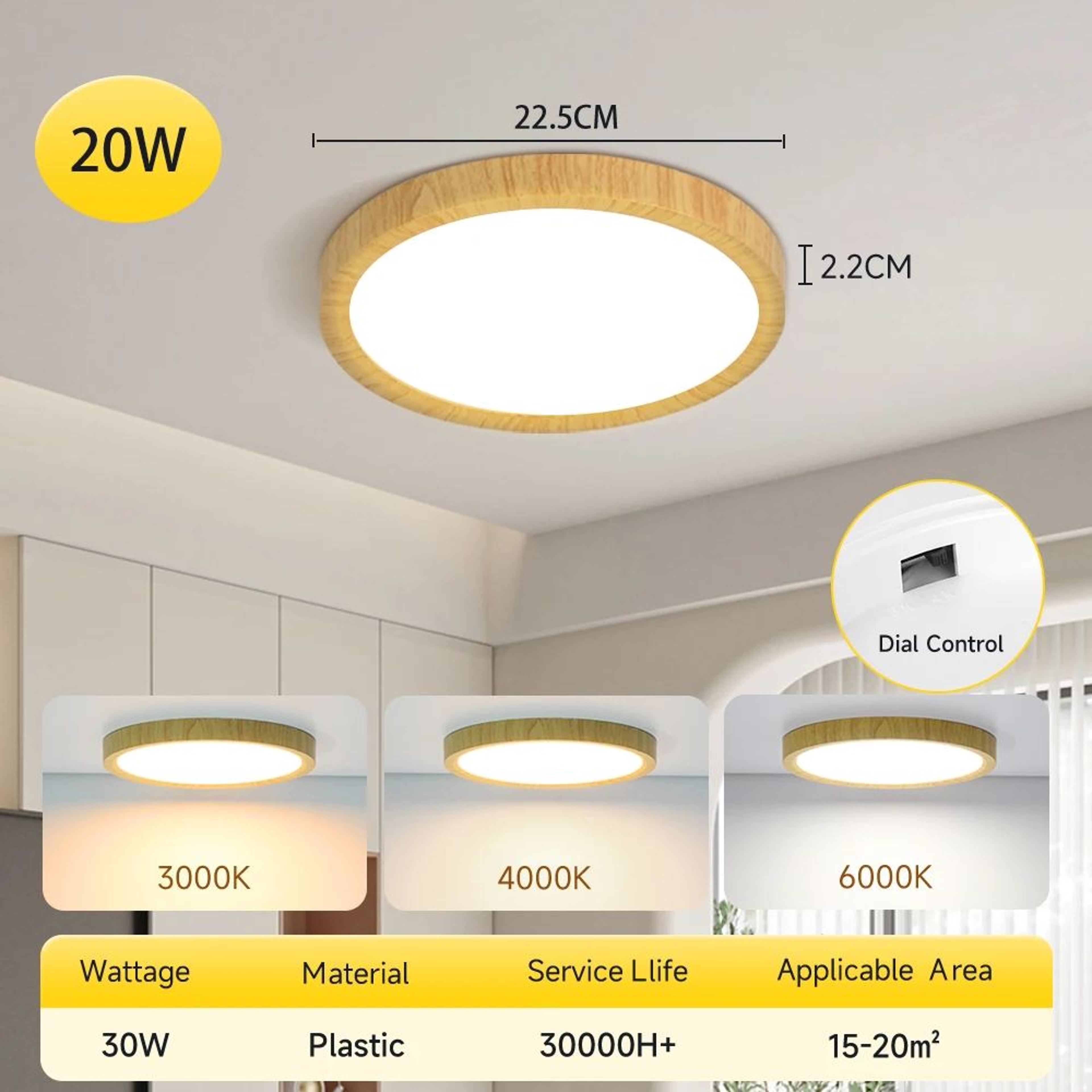 Ultra Thin Wood Grain LED Ceiling Light 11