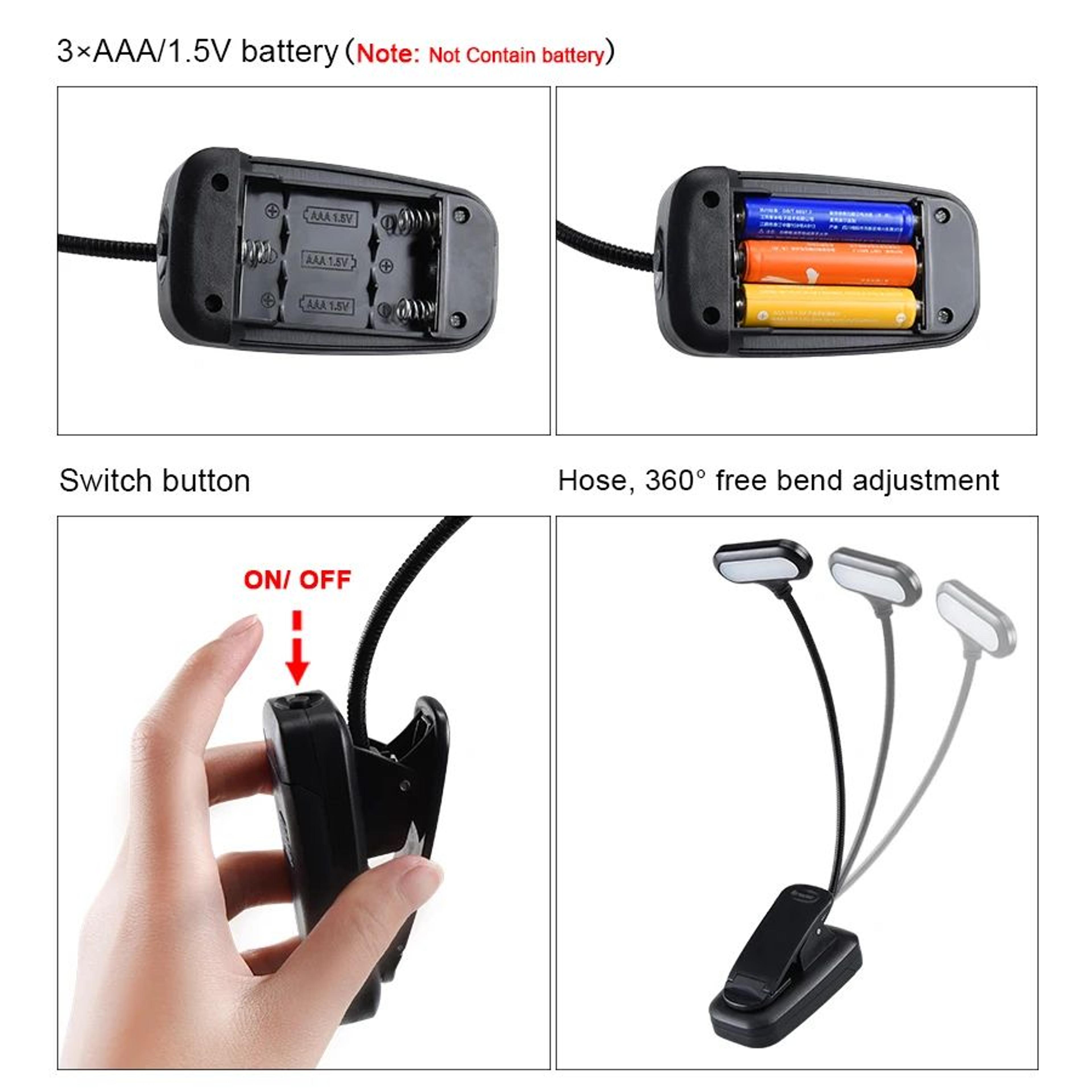 Mini Adjustable LED Clip On Reading Light 4