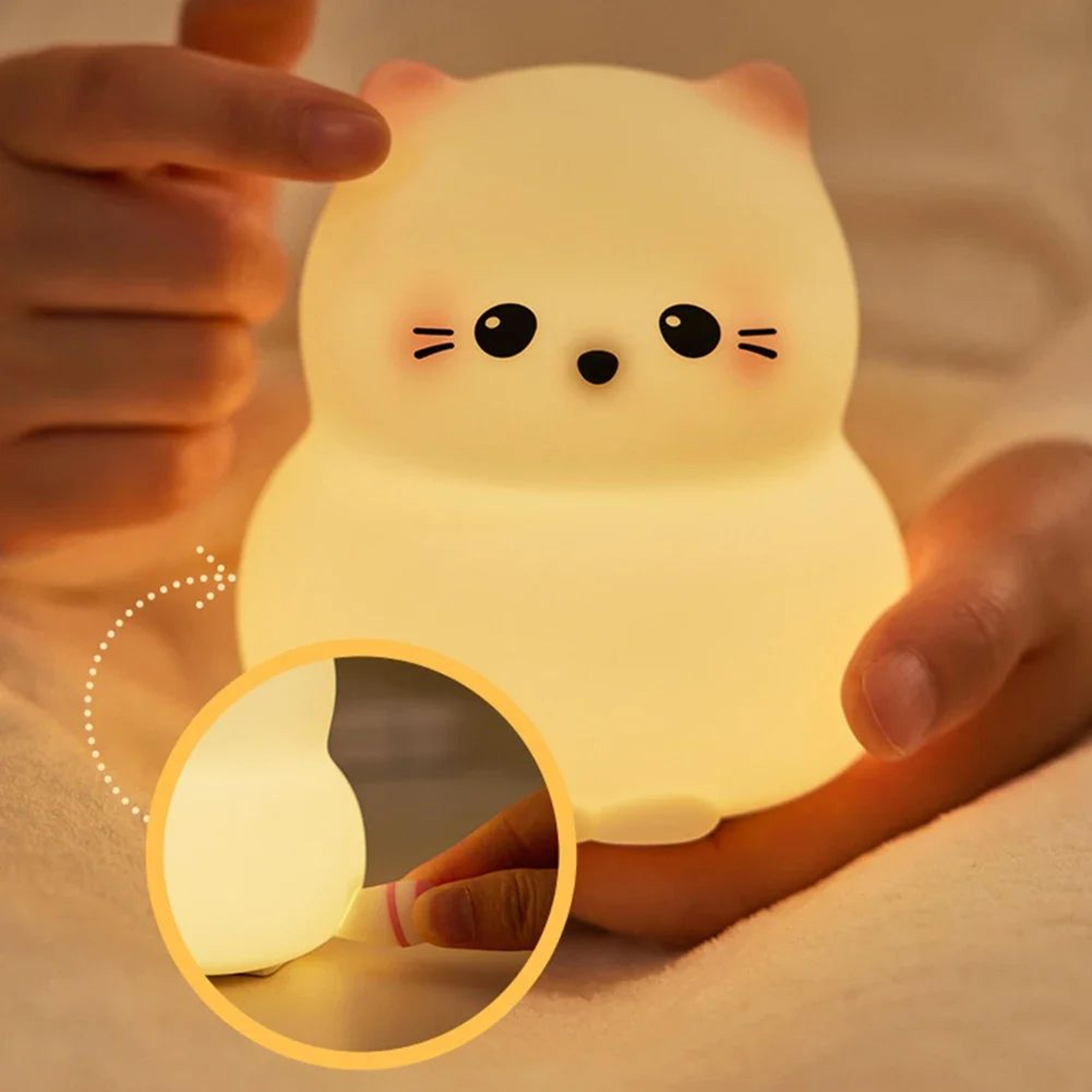 Cute Rechargeable Silicone Cat Night Light 1