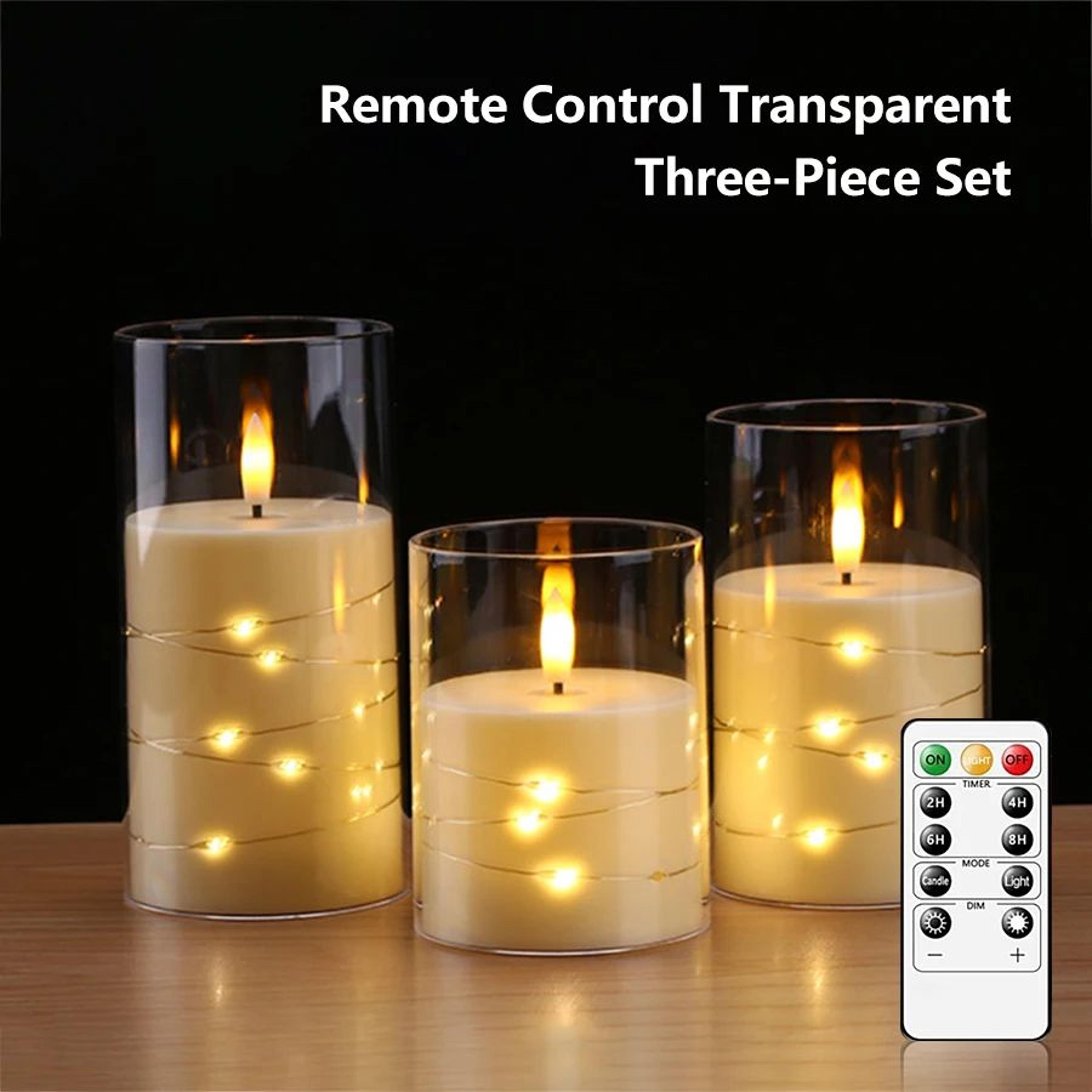 LED Flameless Flickering Candles 3 Pack 8