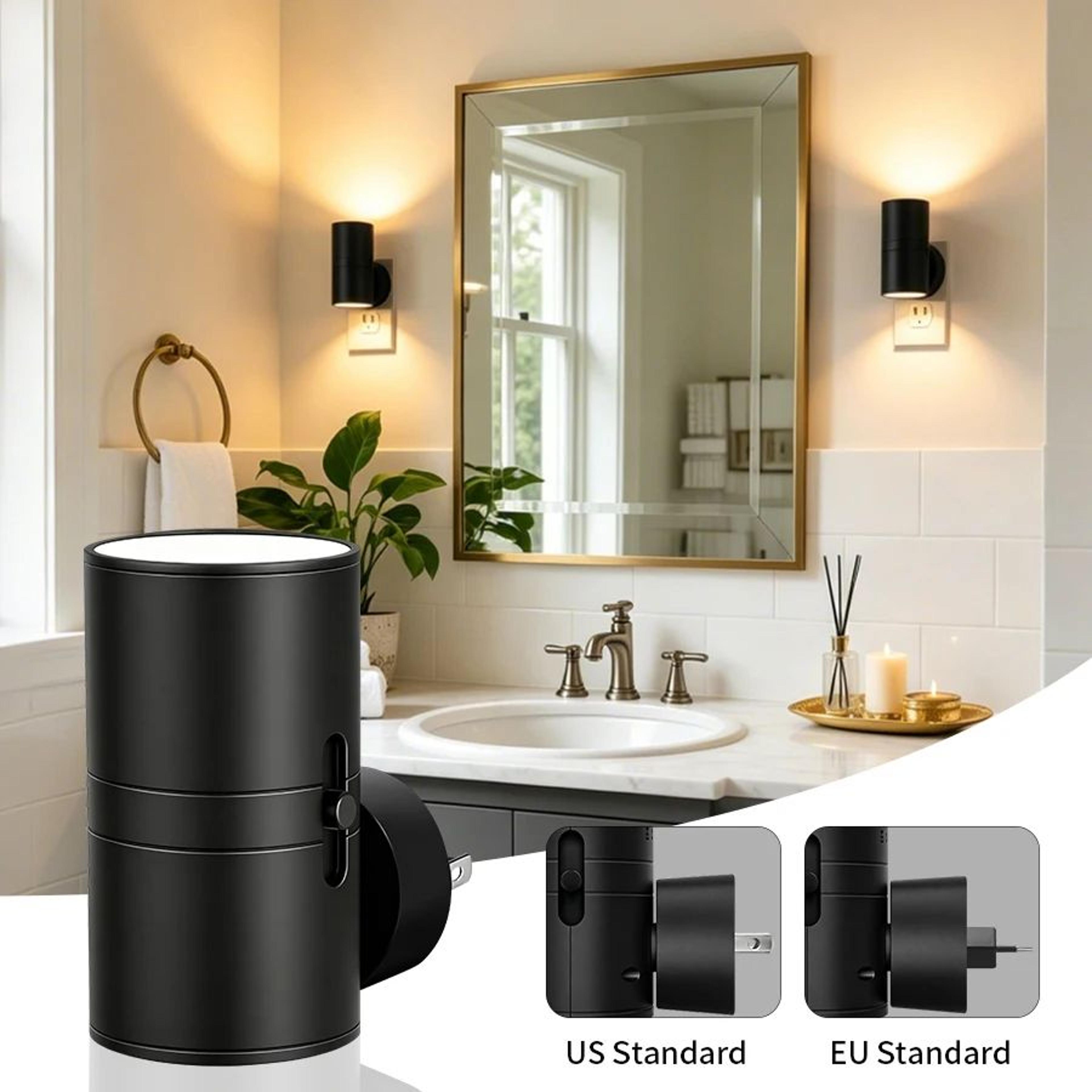 led plug in wall sconce with dusk to dawn sensor