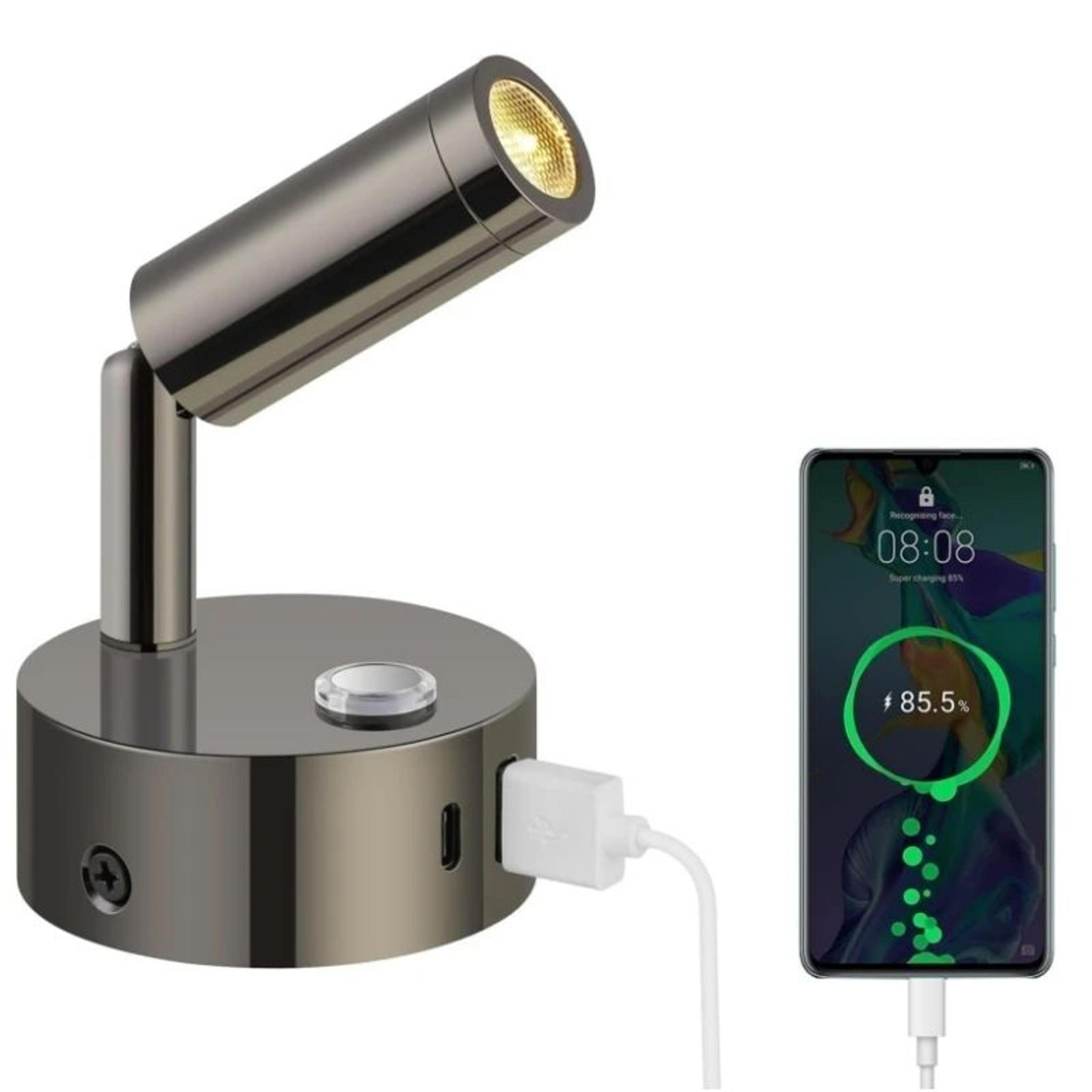 dimmable rv reading light with dual usb ports