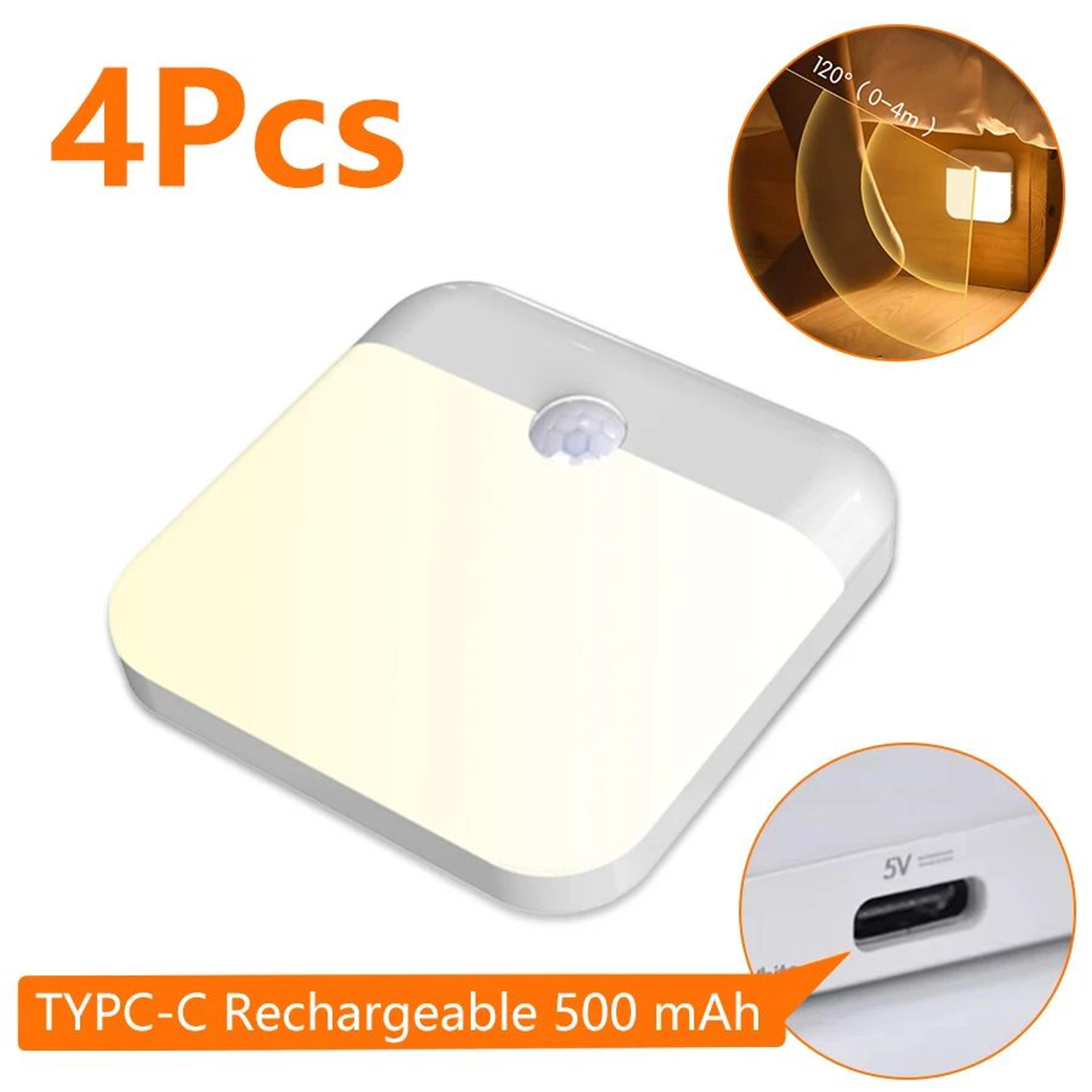 usb c rechargeable square motion sensor led light