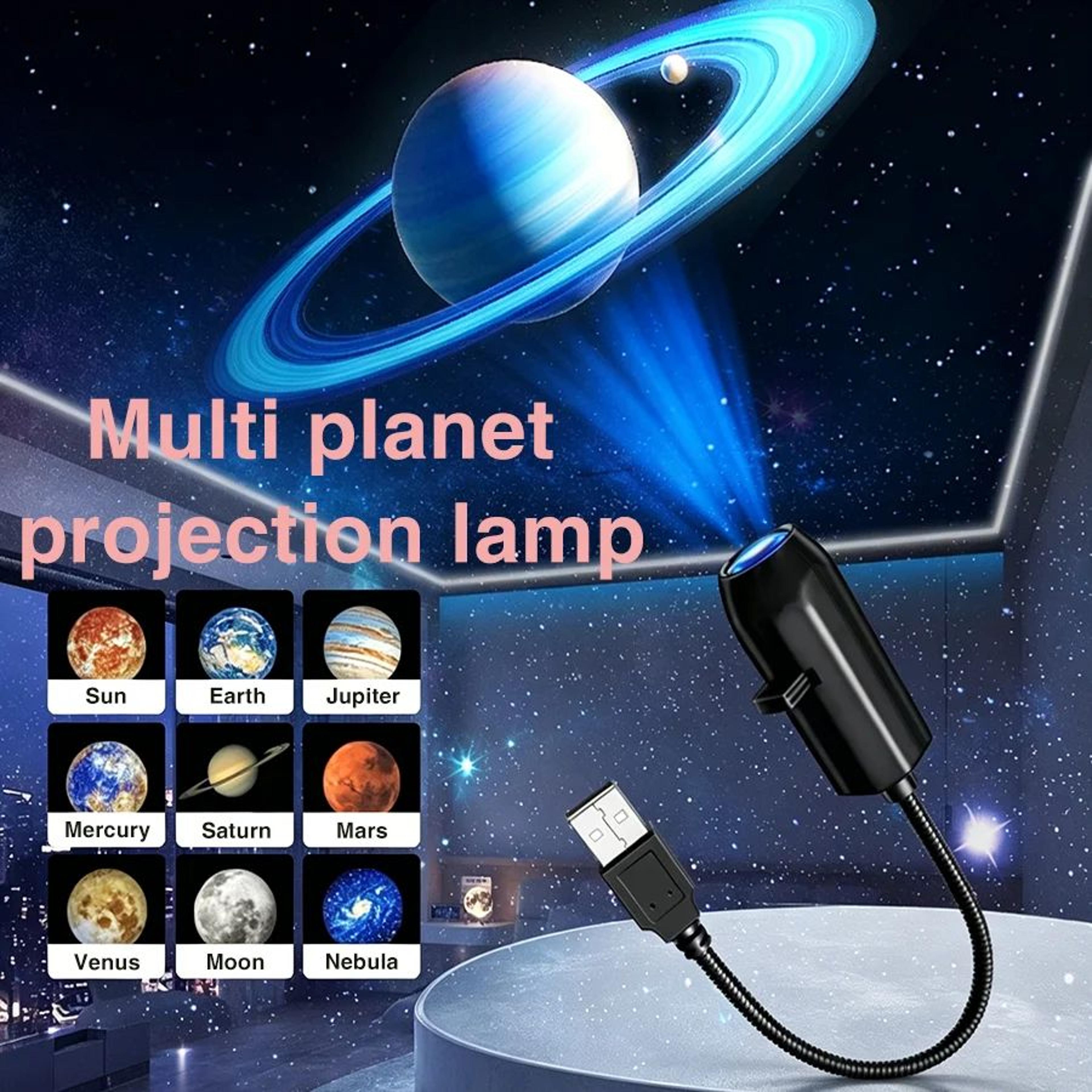 360 degree usb planet starry sky projector light