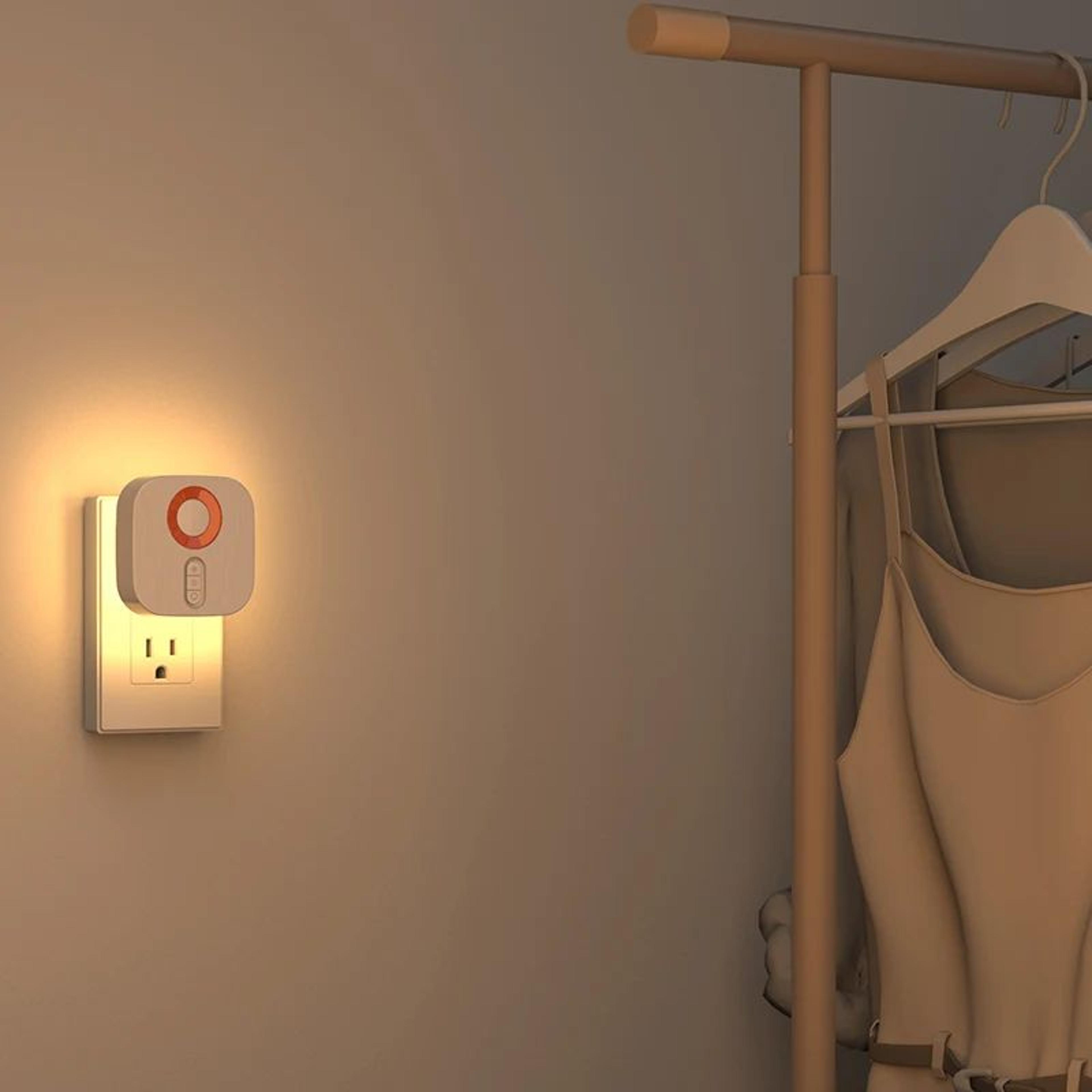 7 color rgb dimmable motion sensor plug in night light